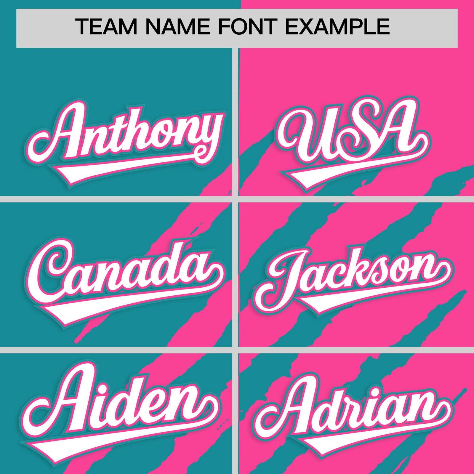 Custom Aqua Pink Split Tiger Claw Scratch Pattern Baseball Jersey