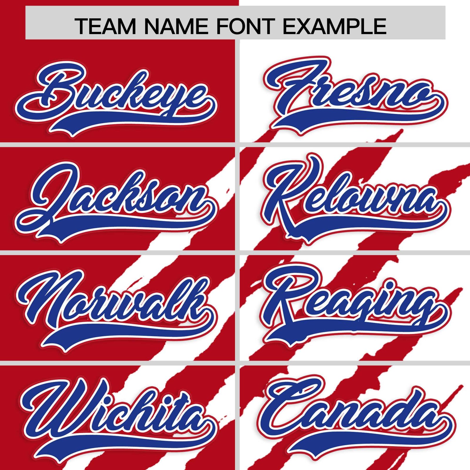 Custom Red White Split Tiger Claw Scratch Pattern Baseball Jersey