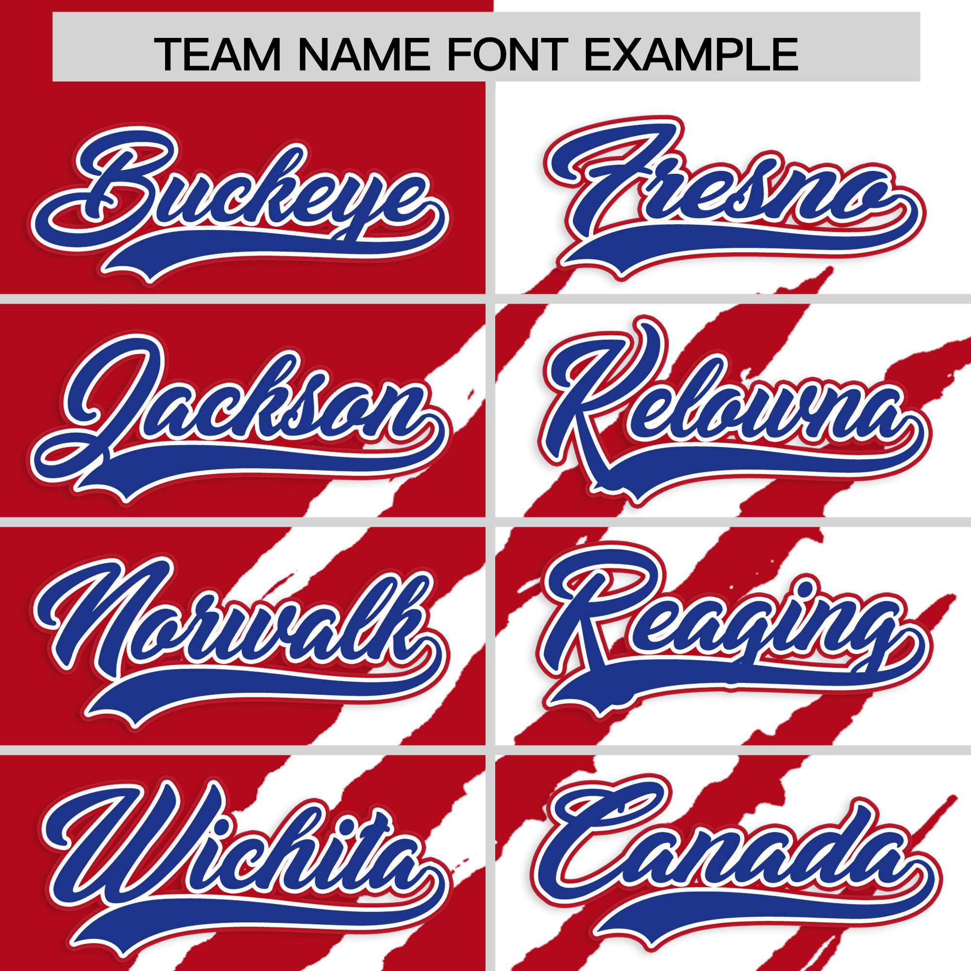 Custom Red White Split Tiger Claw Scratch Pattern Baseball Jersey