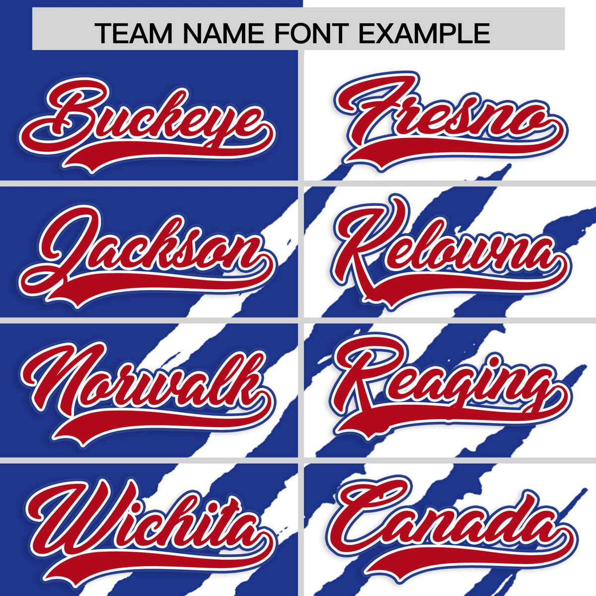 Custom Royal Blue White Split Tiger Claw Scratch Pattern Baseball Jersey