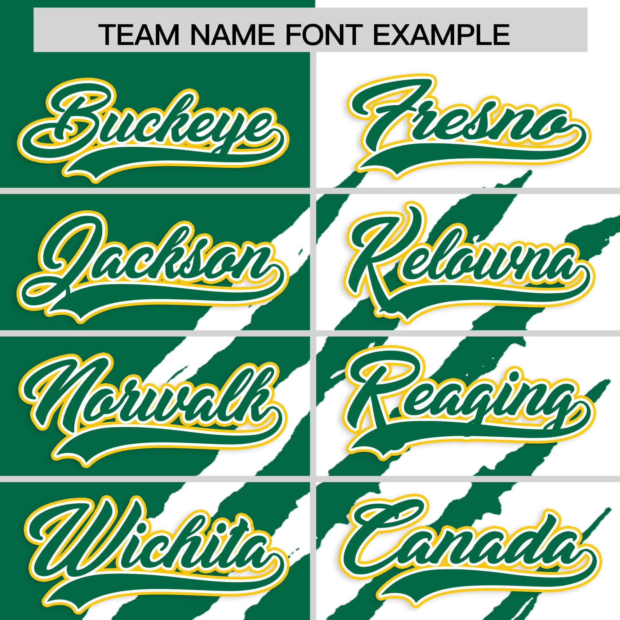 Custom Kelly Green White Split Tiger Claw Scratch Pattern Baseball Jersey