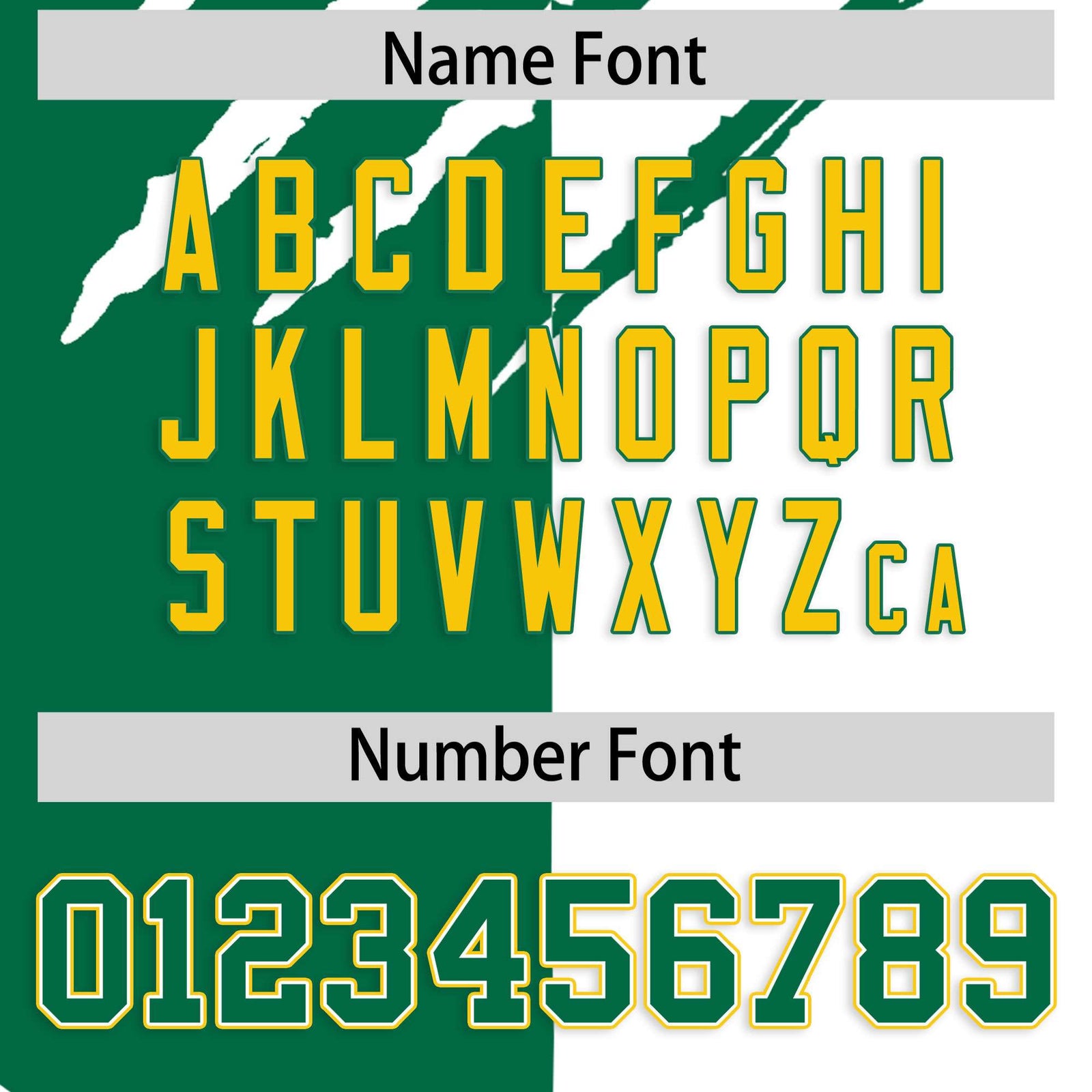 Custom Kelly Green White Split Tiger Claw Scratch Pattern Baseball Jersey