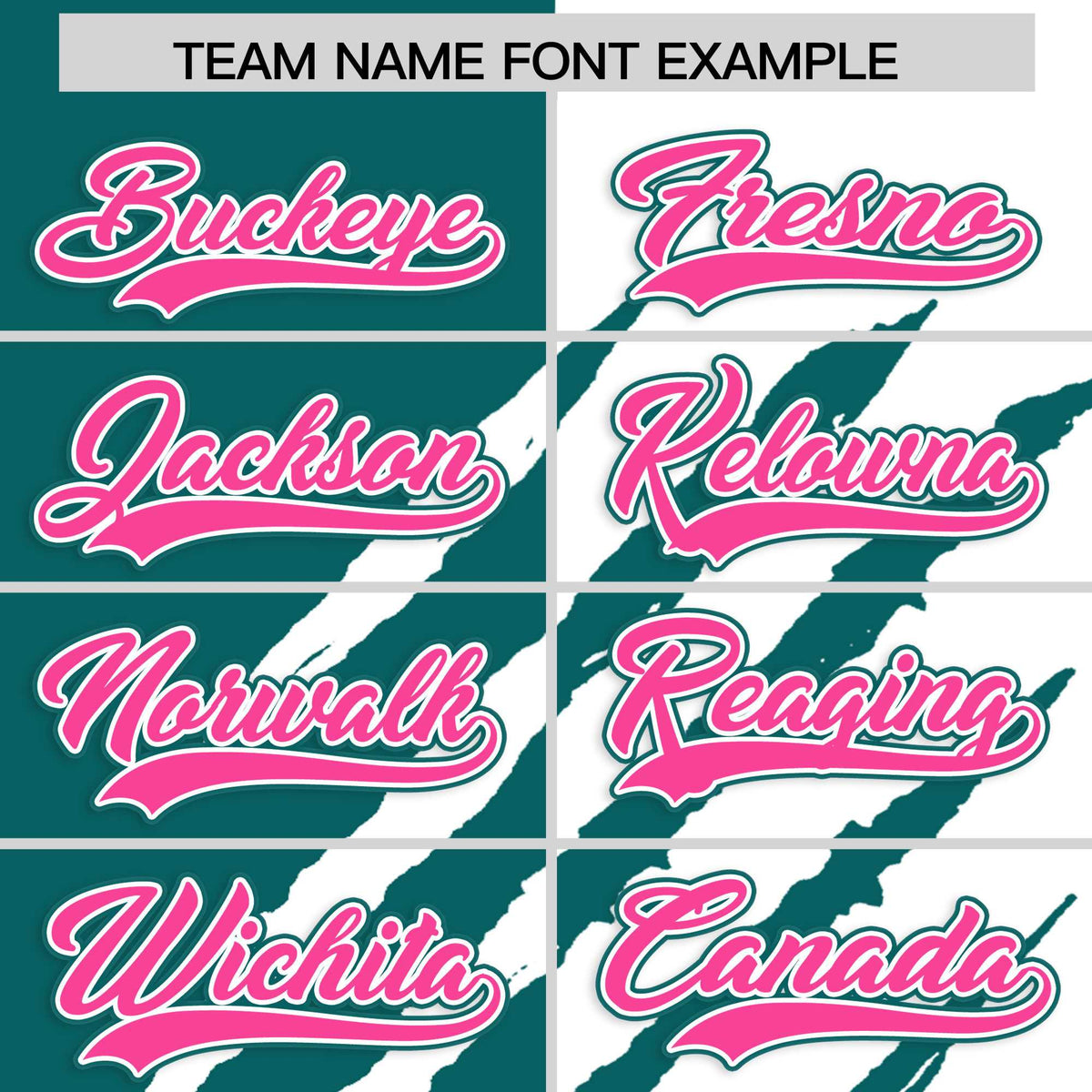 Custom Teal White Split Tiger Claw Scratch Pattern Baseball Jersey