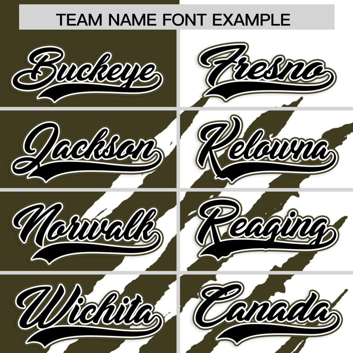 Custom Olive White Split Tiger Claw Scratch Pattern Baseball Jersey