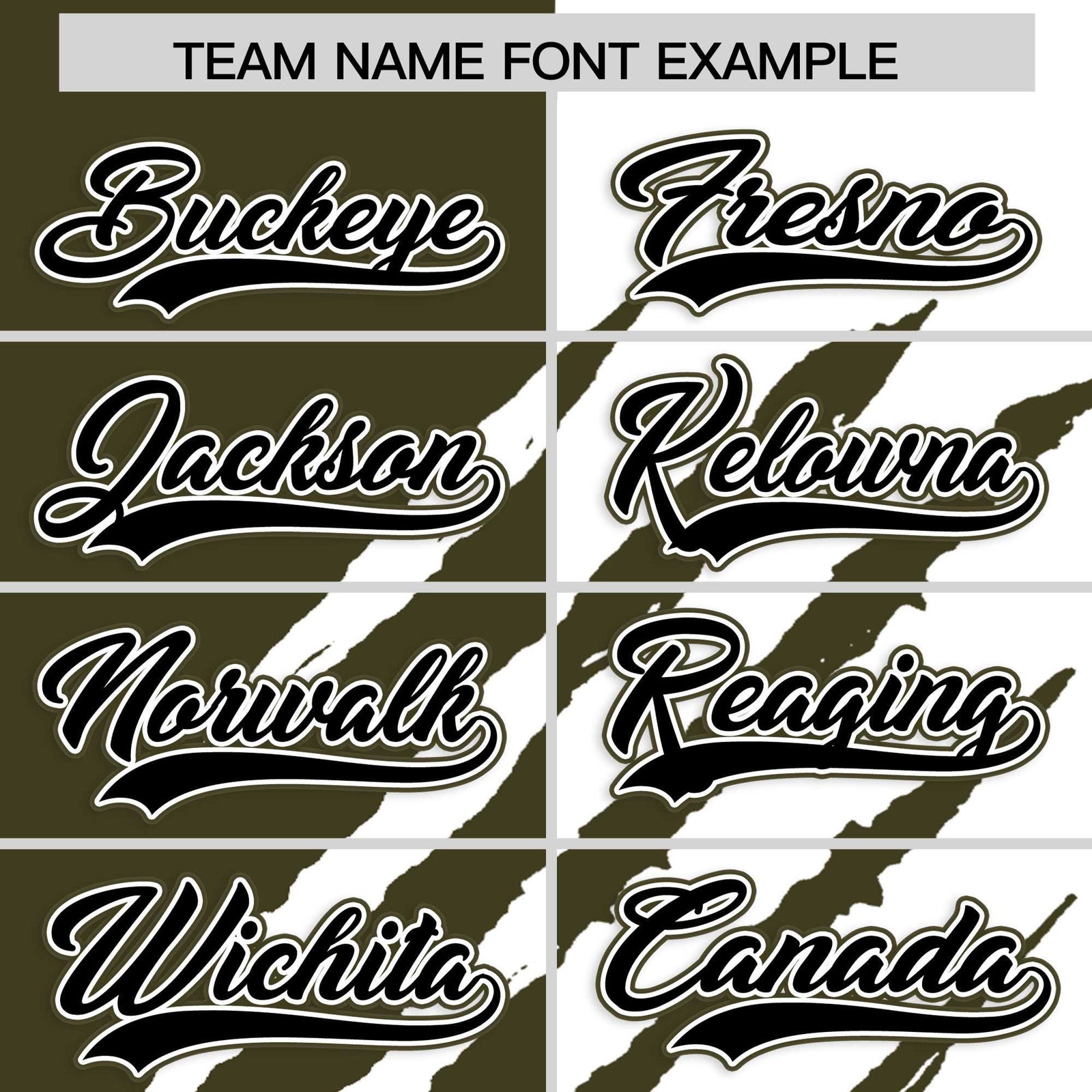 Custom Olive White Split Tiger Claw Scratch Pattern Baseball Jersey