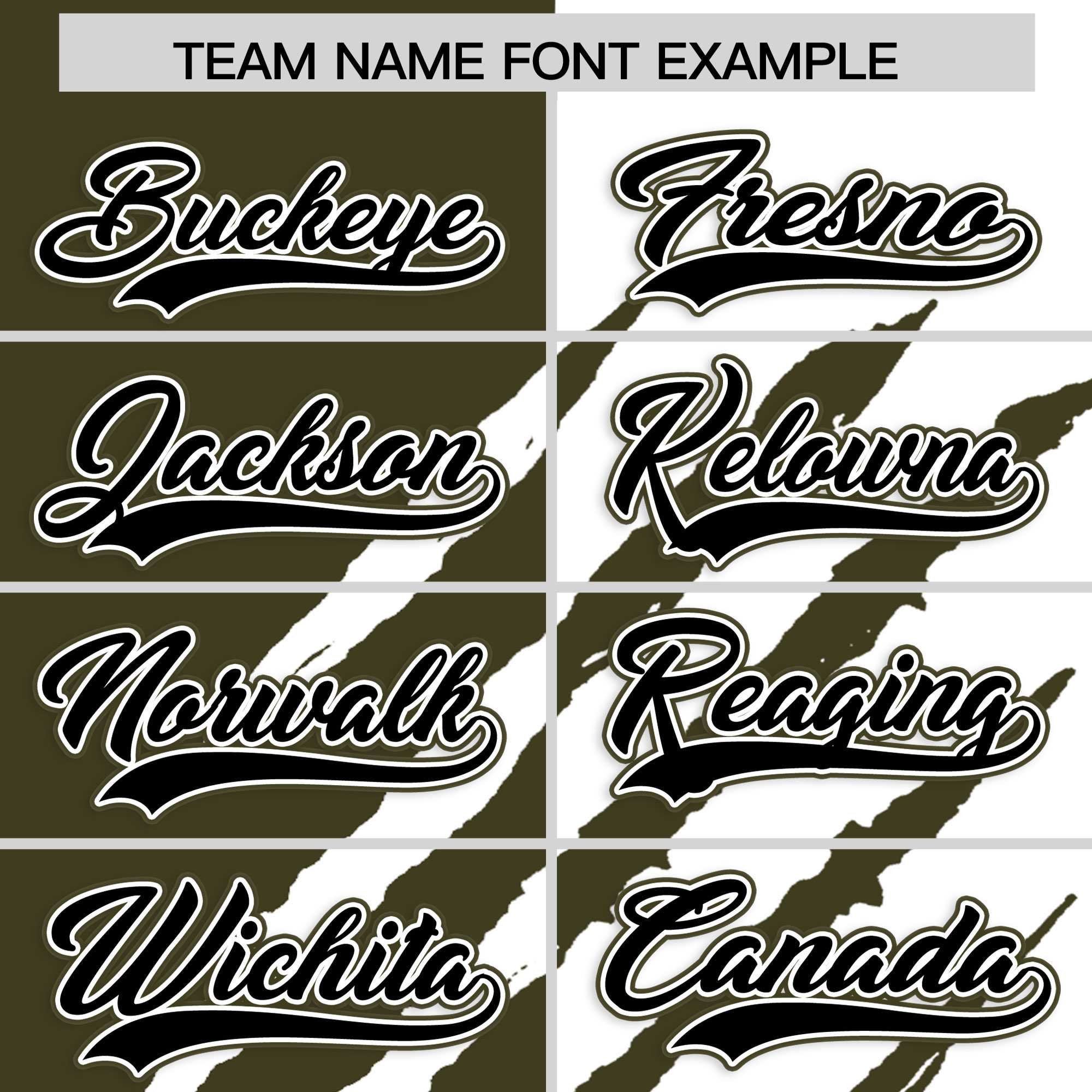 Custom Olive White Split Tiger Claw Scratch Pattern Baseball Jersey