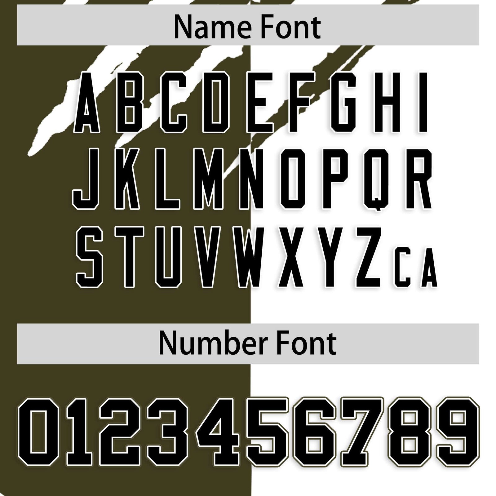 Custom Olive White Split Tiger Claw Scratch Pattern Baseball Jersey