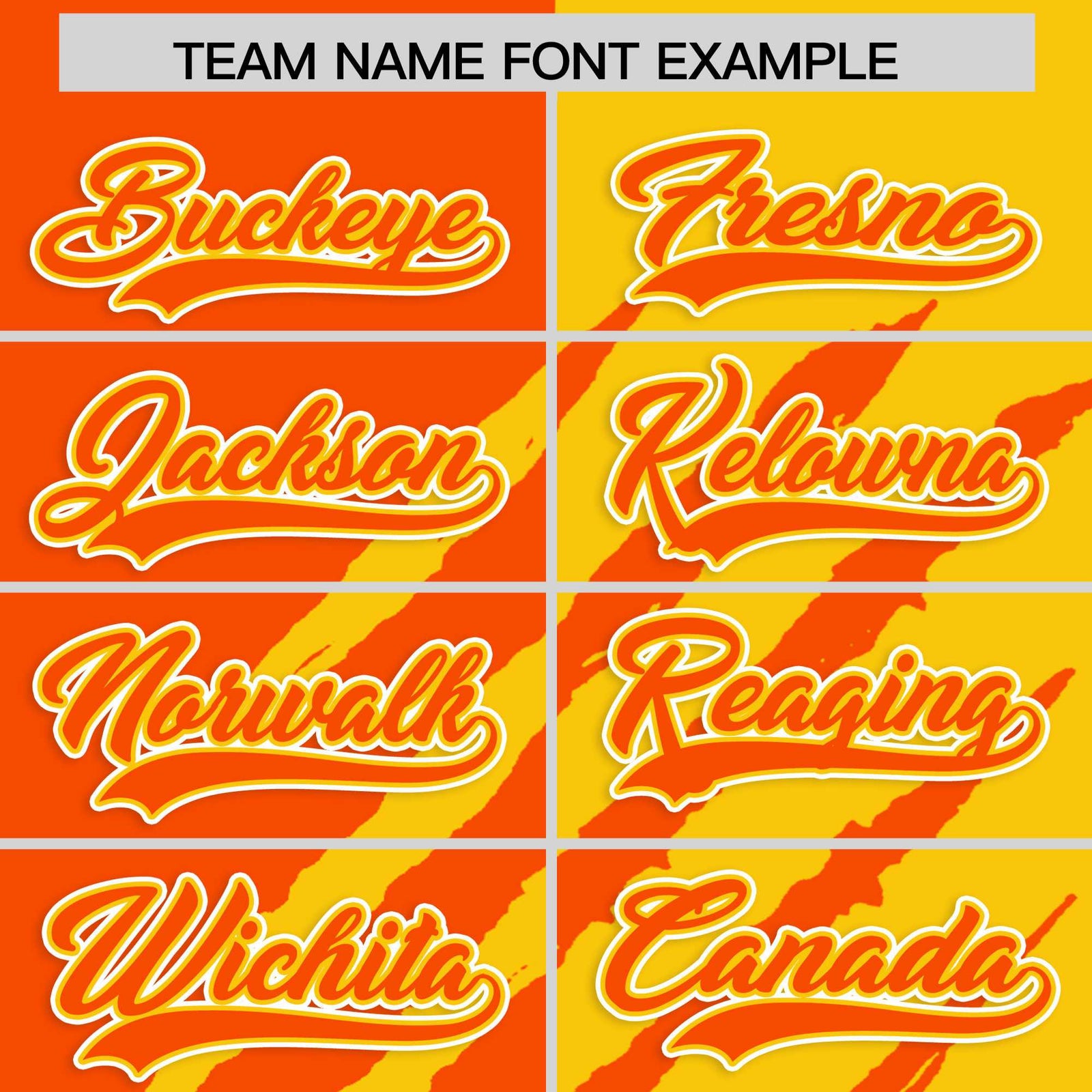 Custom Orange Gold Split Tiger Claw Scratch Pattern Baseball Jersey