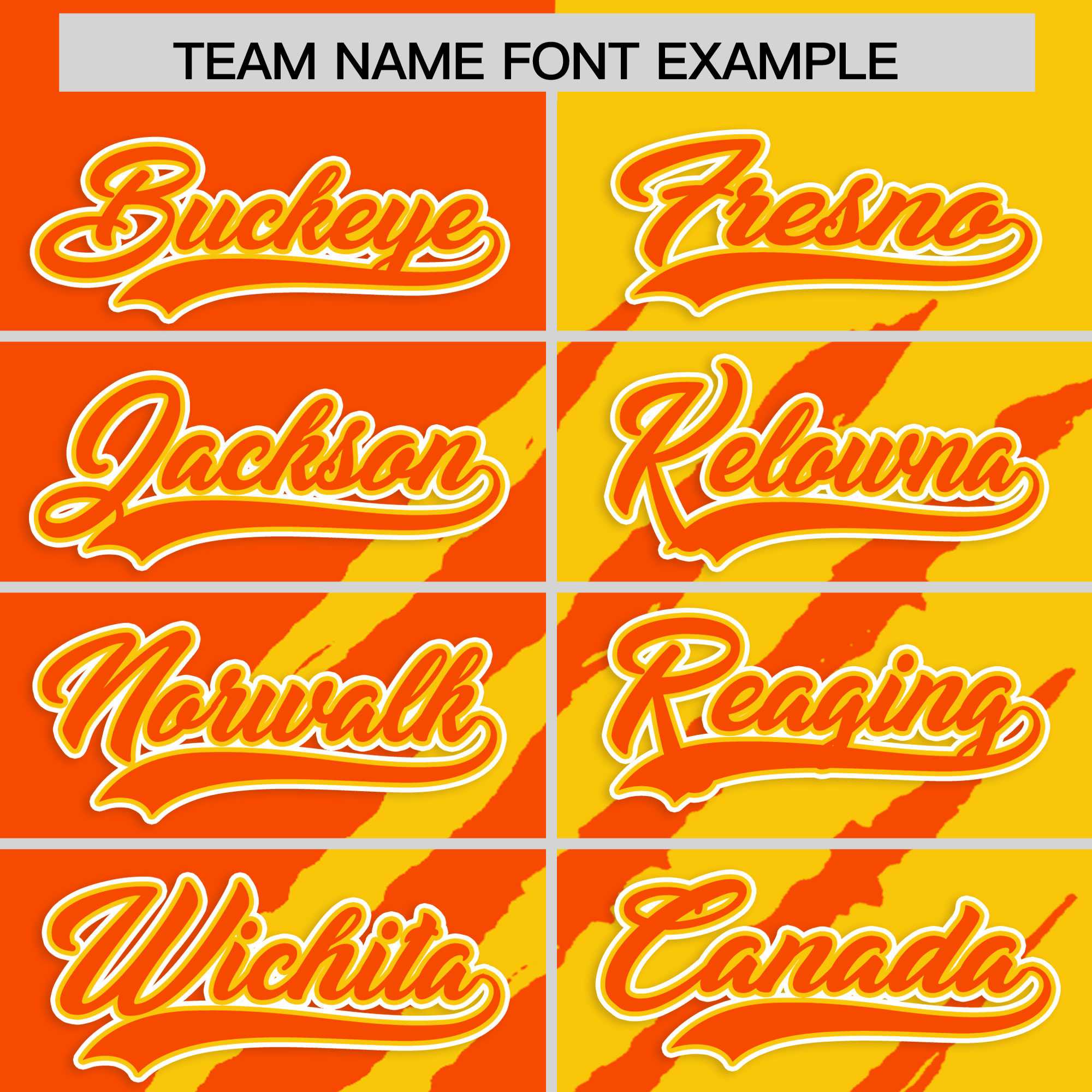 Custom Orange Gold Split Tiger Claw Scratch Pattern Baseball Jersey