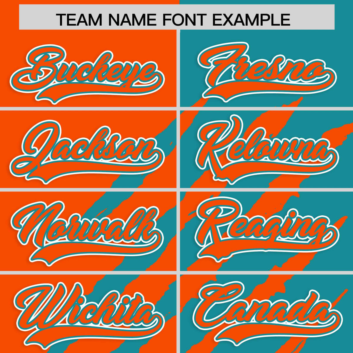 Custom Orange Aqua Split Tiger Claw Scratch Pattern Baseball Jersey