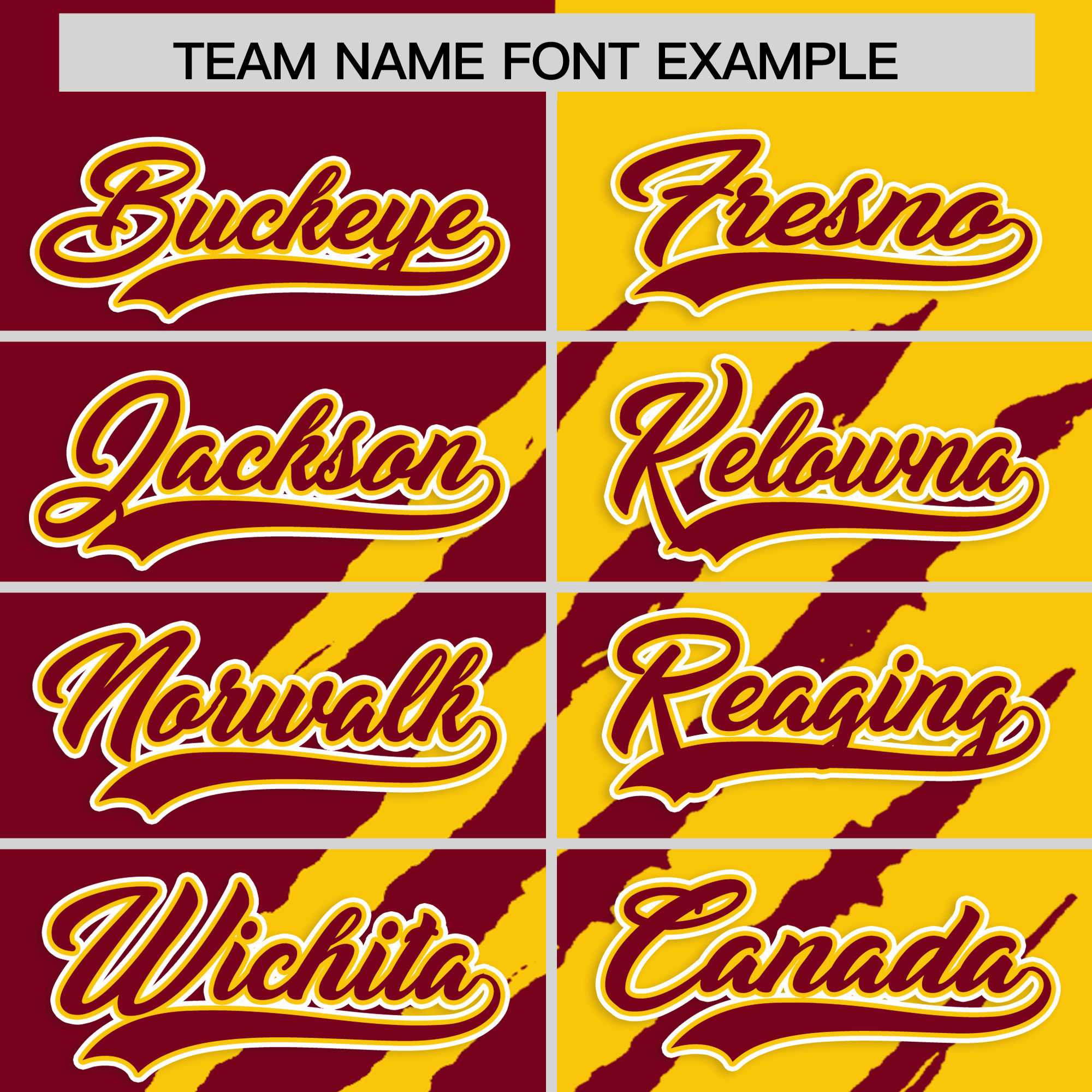 Custom Crimson Gold Split Tiger Claw Scratch Pattern Baseball Jersey