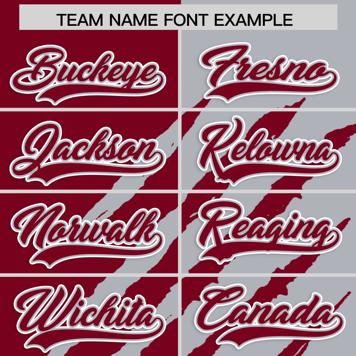 Custom Crimson Gray Split Tiger Claw Scratch Pattern Baseball Jersey