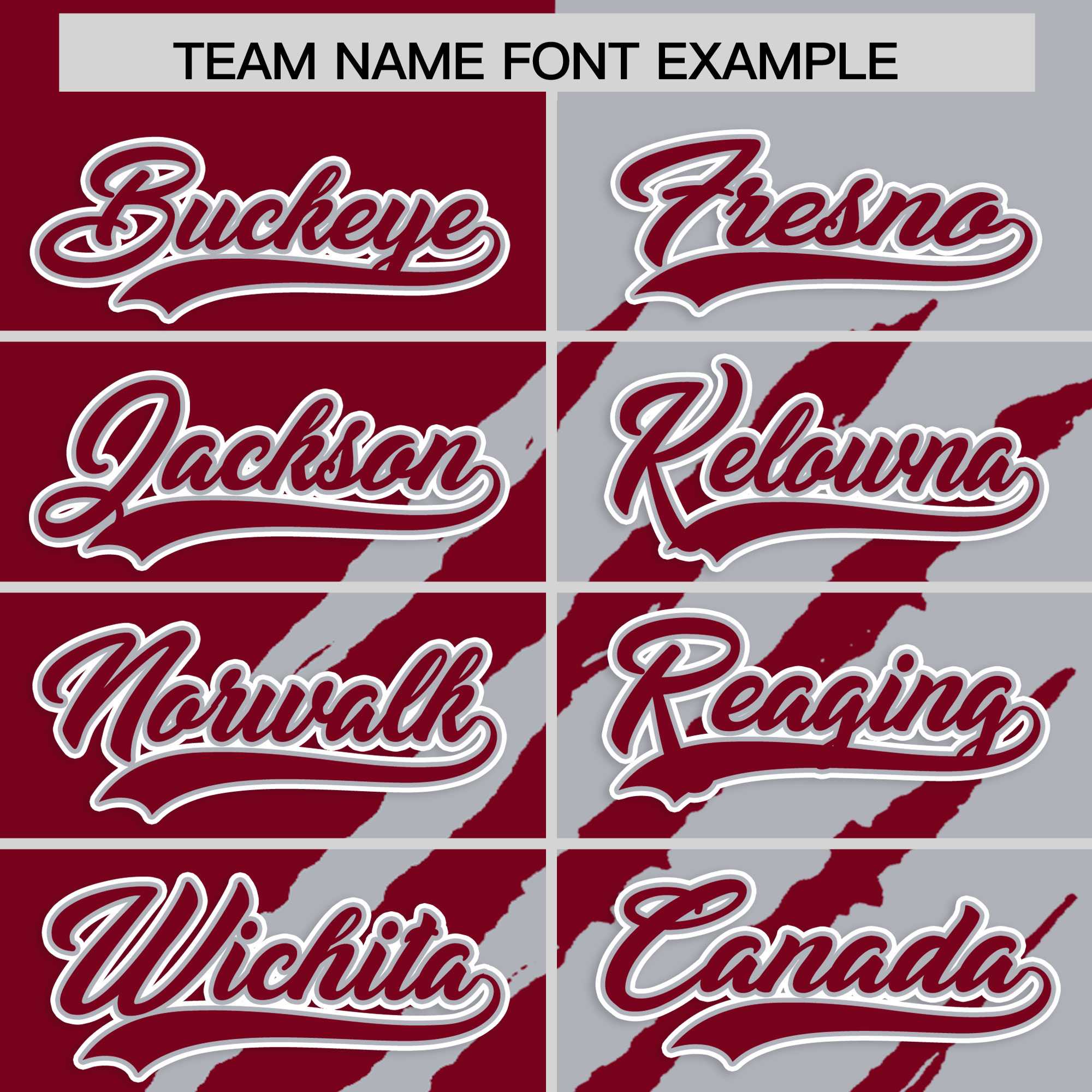 Custom Crimson Gray Split Tiger Claw Scratch Pattern Baseball Jersey