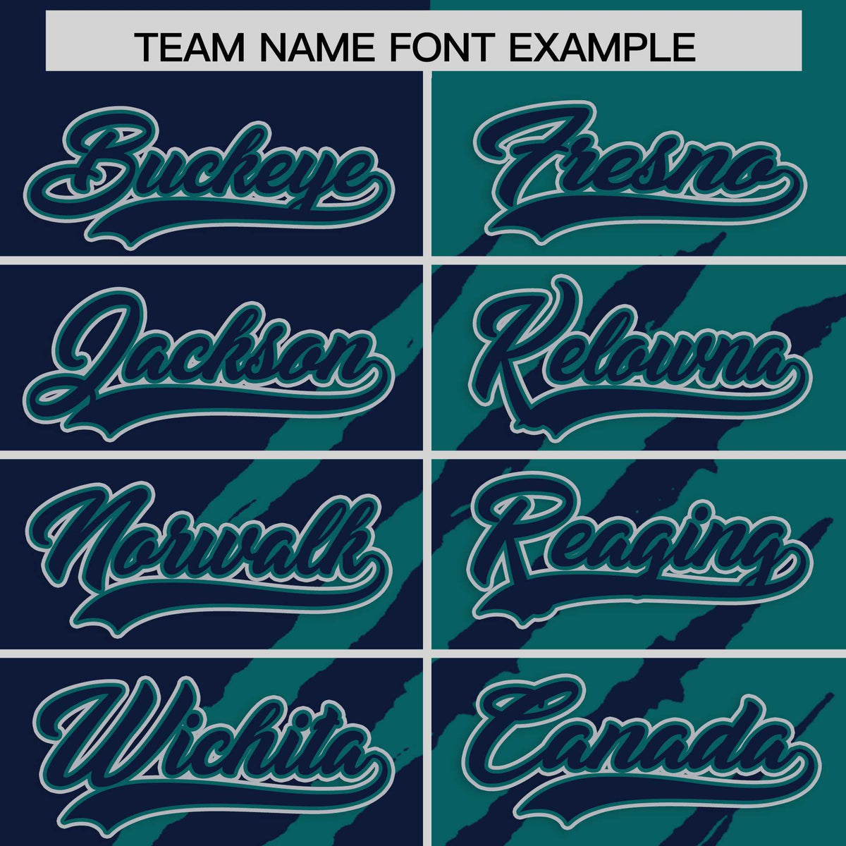 Custom Navy Teal Split Tiger Claw Scratch Pattern Baseball Jersey