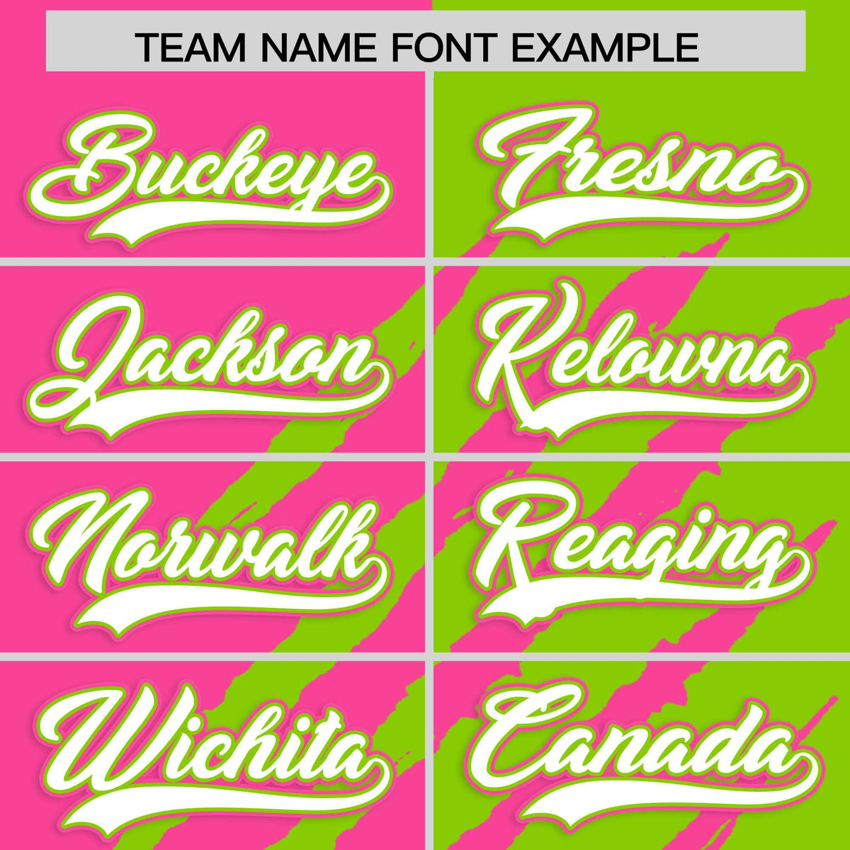 Custom Pink Neon Green Split Tiger Claw Scratch Pattern Baseball Jersey