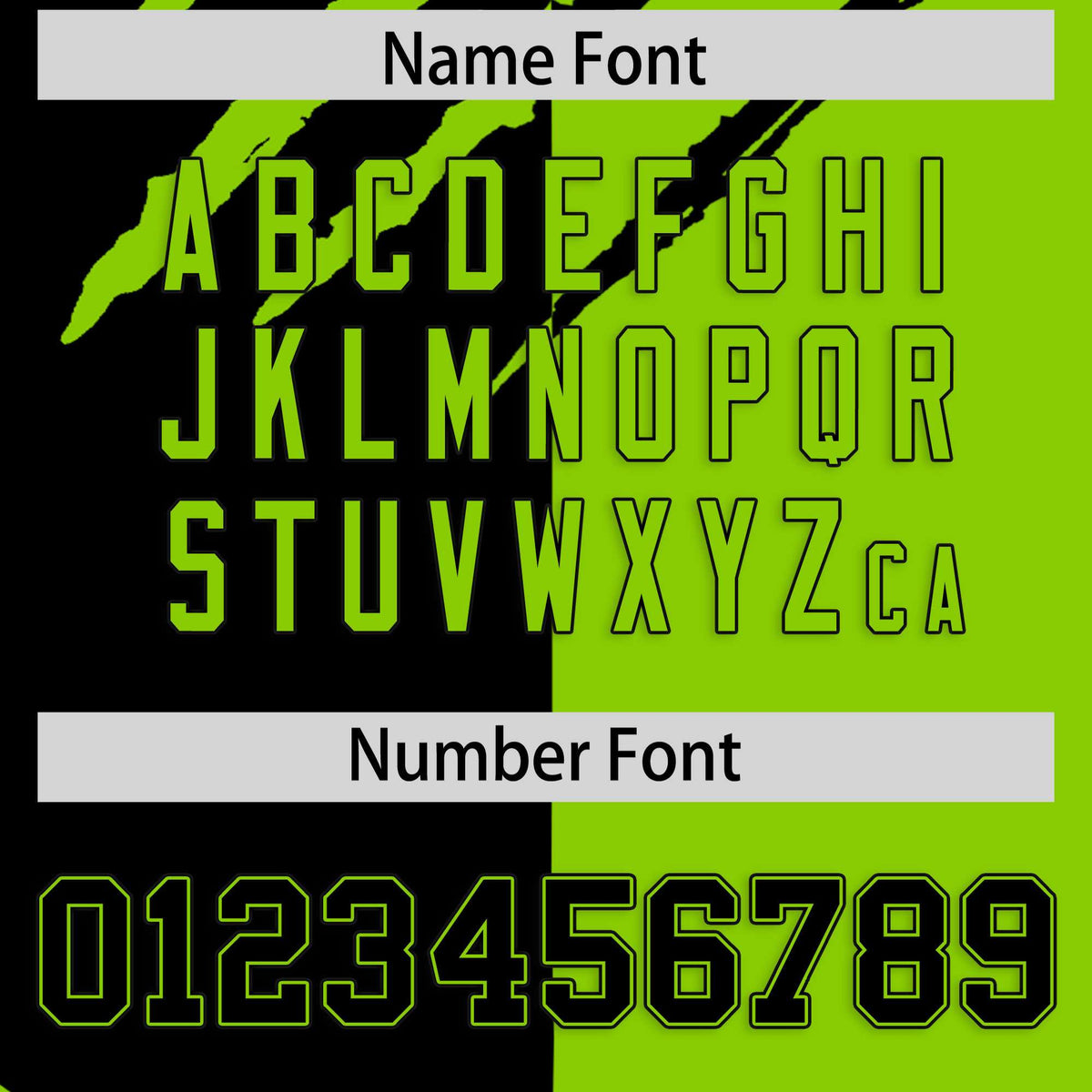 Custom Black Neon Green Split Tiger Claw Scratch Pattern Baseball Jersey