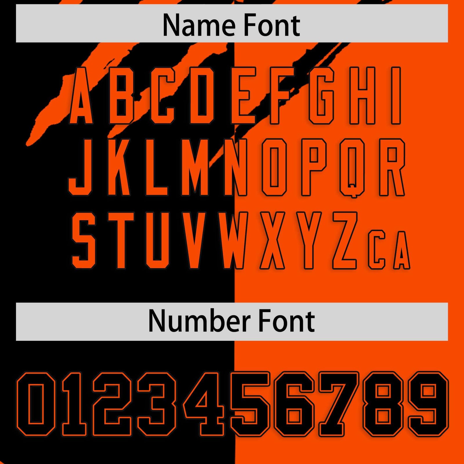 Custom Black Orange Split Tiger Claw Scratch Pattern Baseball Jersey