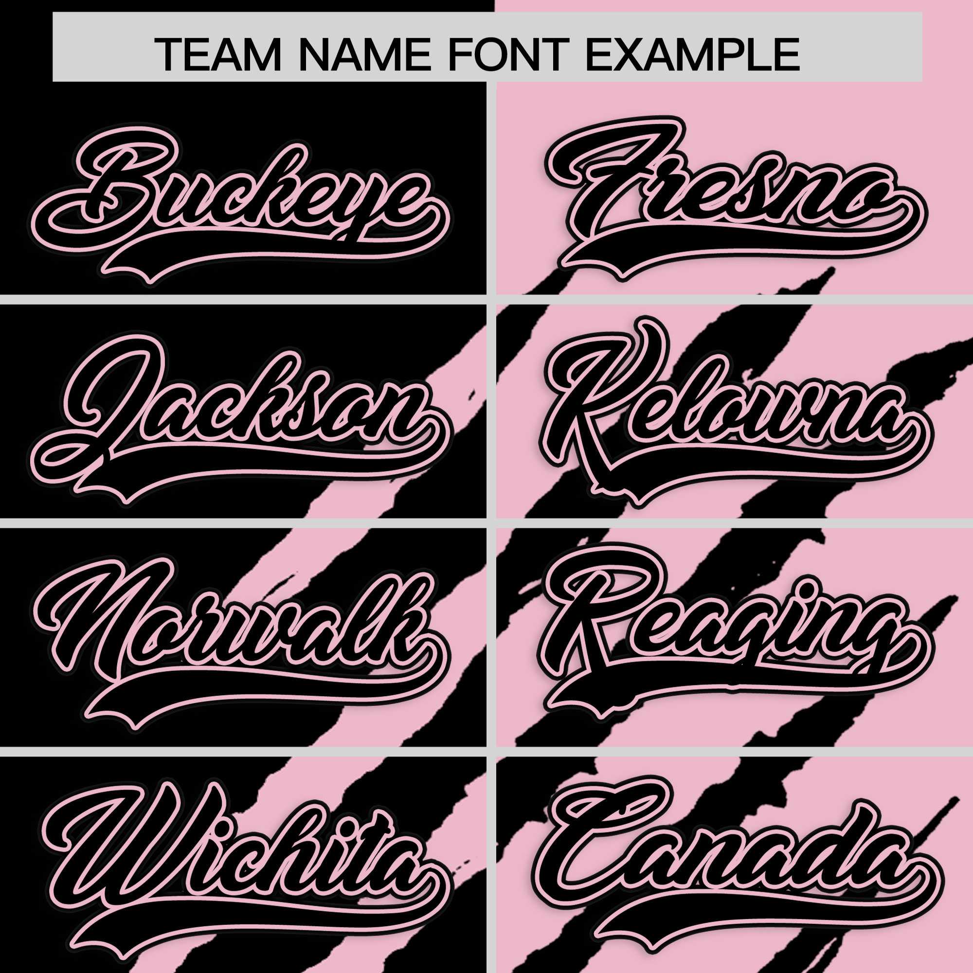 Custom Black Light Pink Split Tiger Claw Scratch Pattern Baseball Jersey