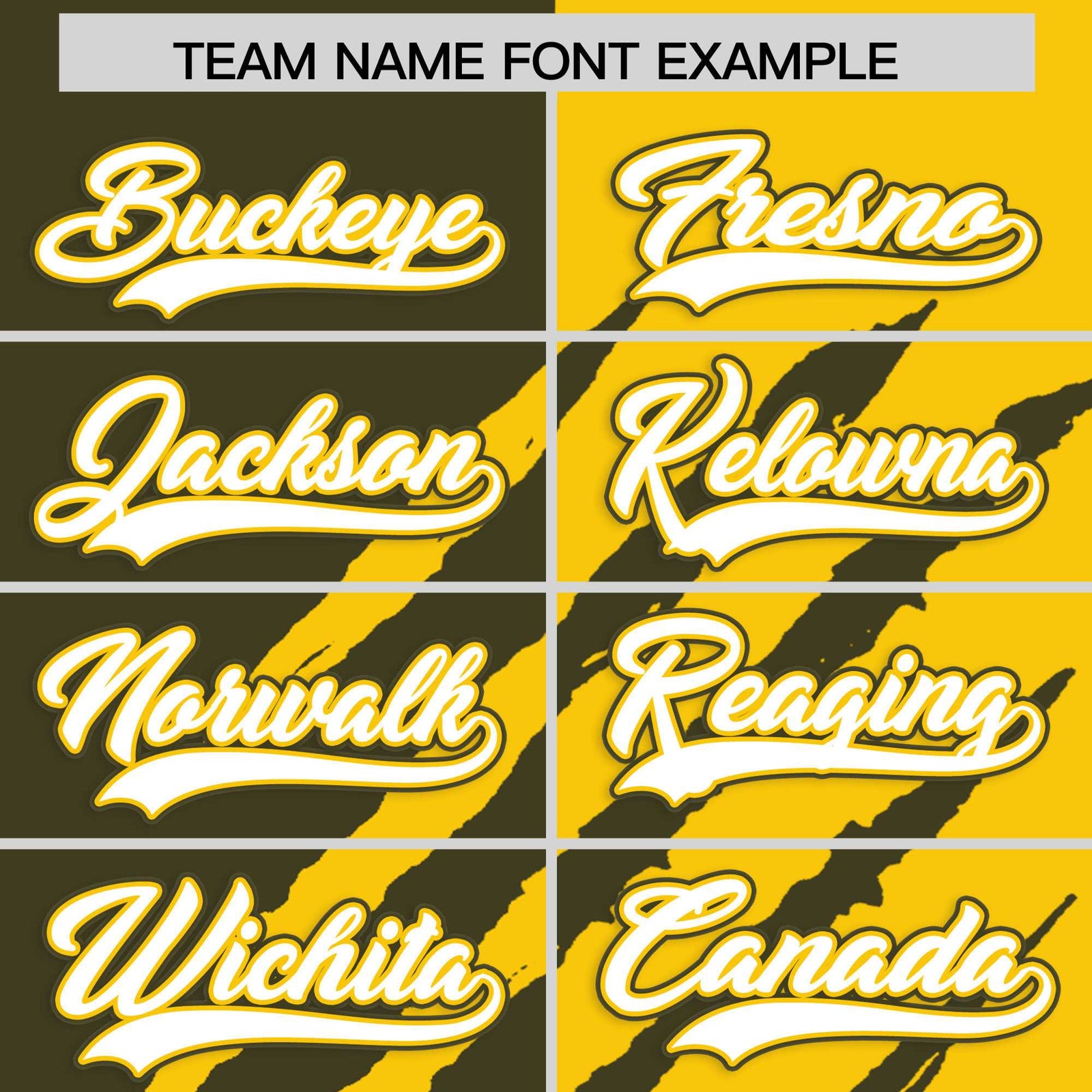 Custom Olive Gold Split Tiger Claw Scratch Pattern Baseball Jersey