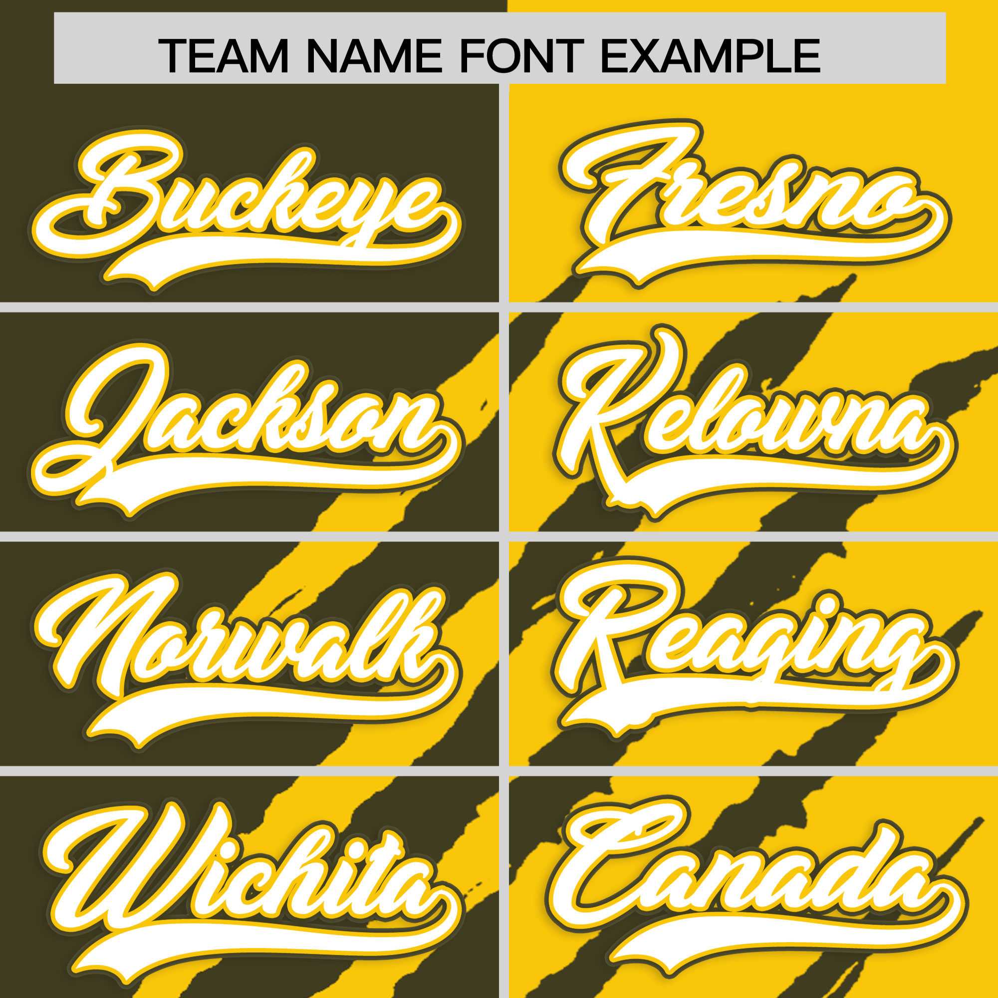 Custom Olive Gold Split Tiger Claw Scratch Pattern Baseball Jersey