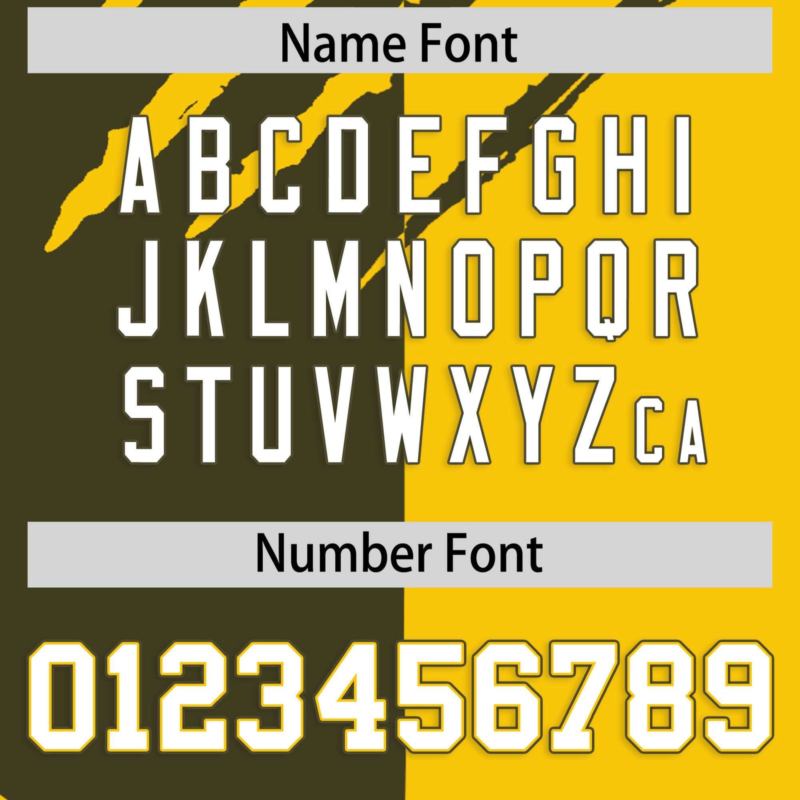 Custom Olive Gold Split Tiger Claw Scratch Pattern Baseball Jersey