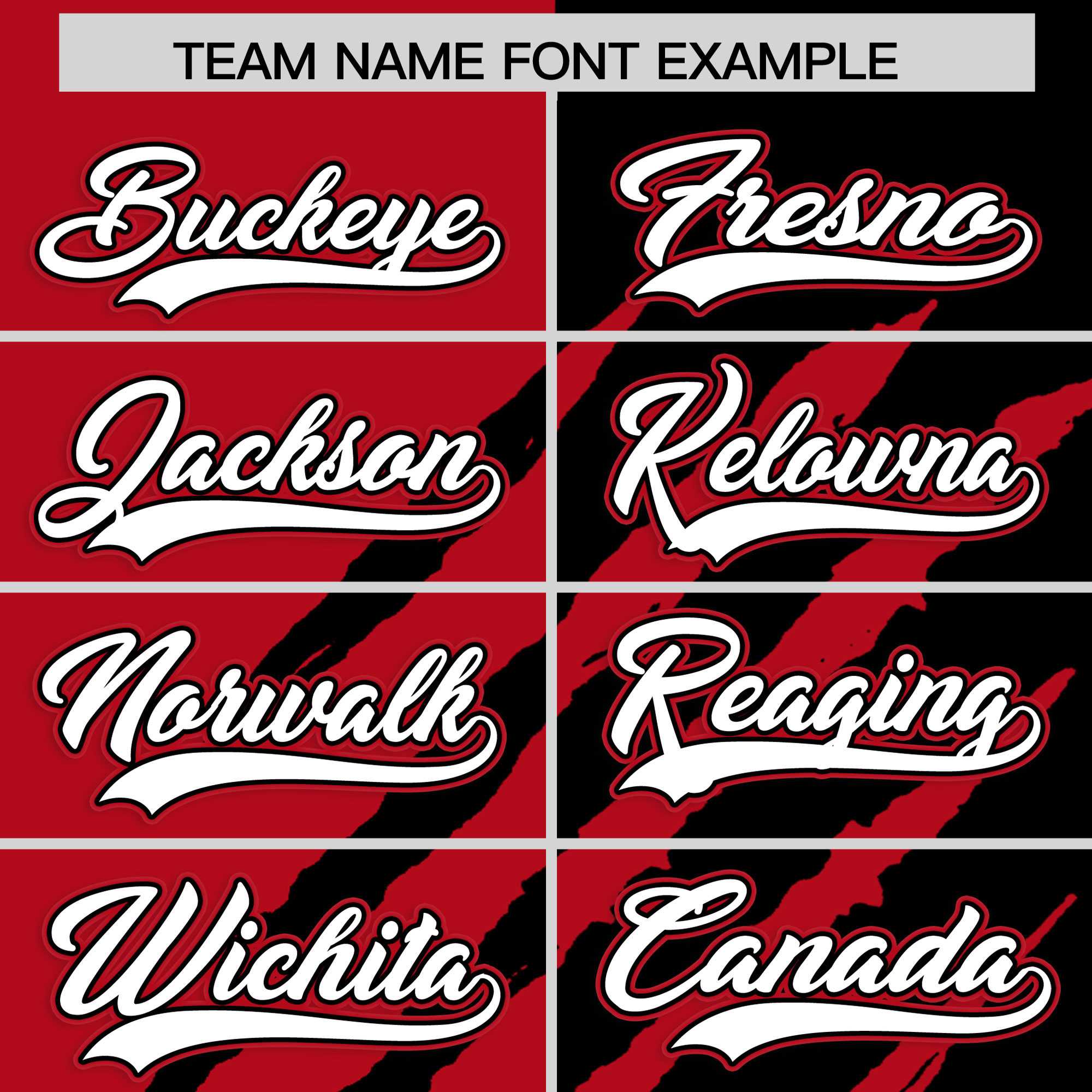 Custom Red Black Split Tiger Claw Scratch Pattern Baseball Jersey