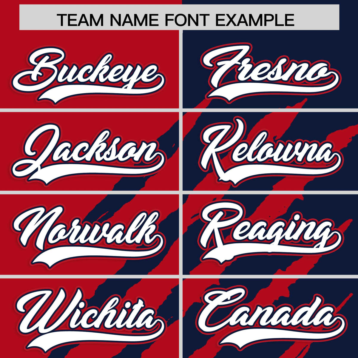 Custom Red Navy Split Tiger Claw Scratch Pattern Baseball Jersey