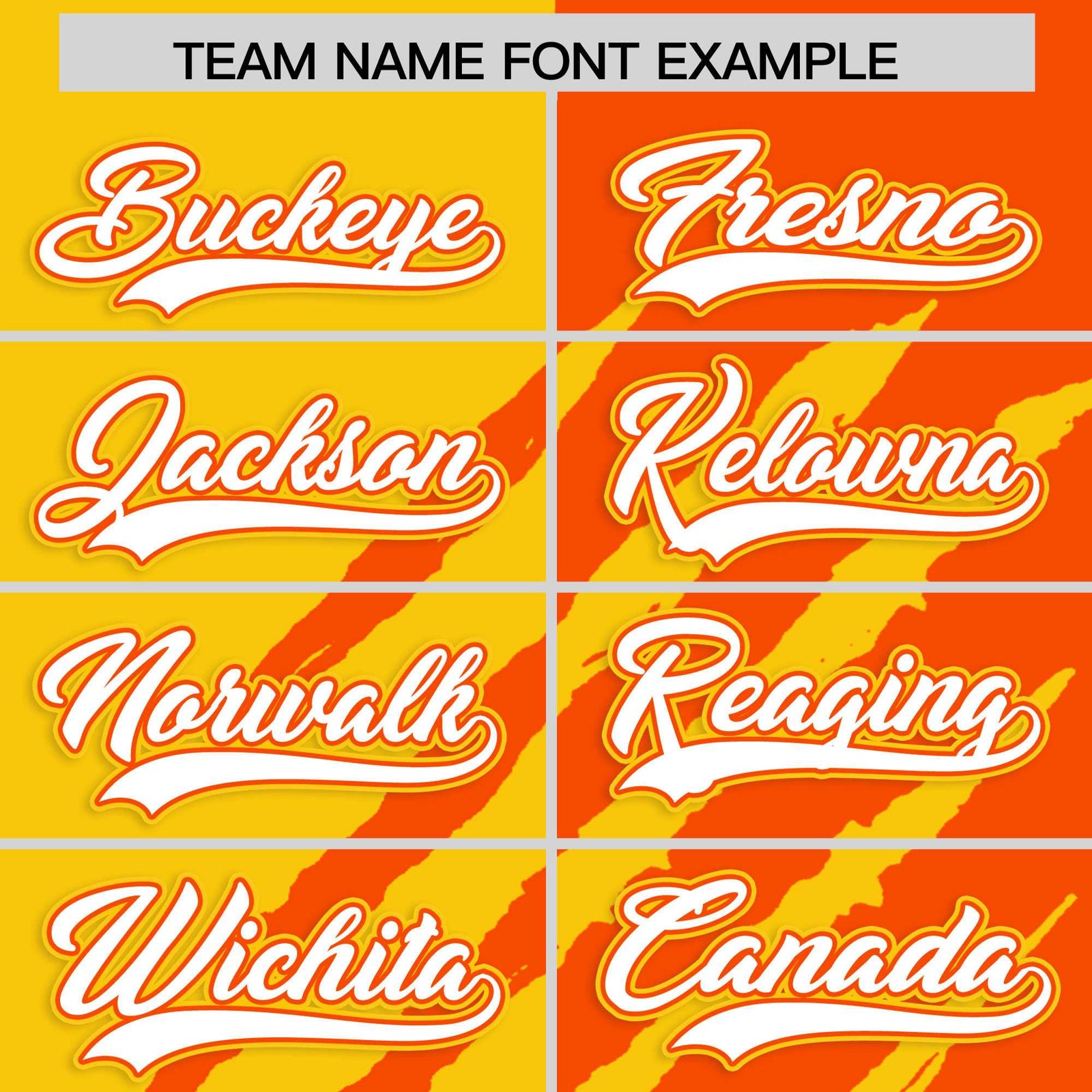 Custom Gold Orange Split Tiger Claw Scratch Pattern Baseball Jersey