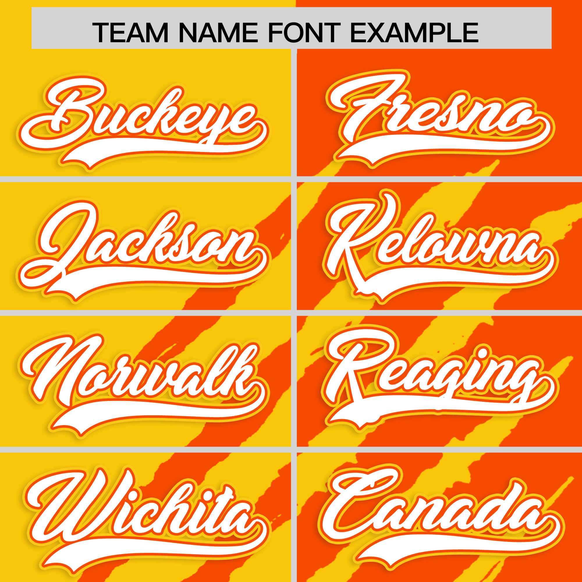 Custom Gold Orange Split Tiger Claw Scratch Pattern Baseball Jersey