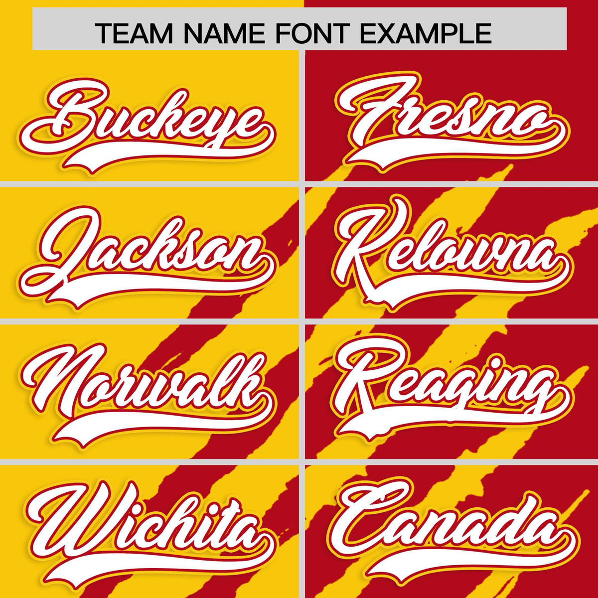 Custom Gold Red Split Tiger Claw Scratch Pattern Baseball Jersey