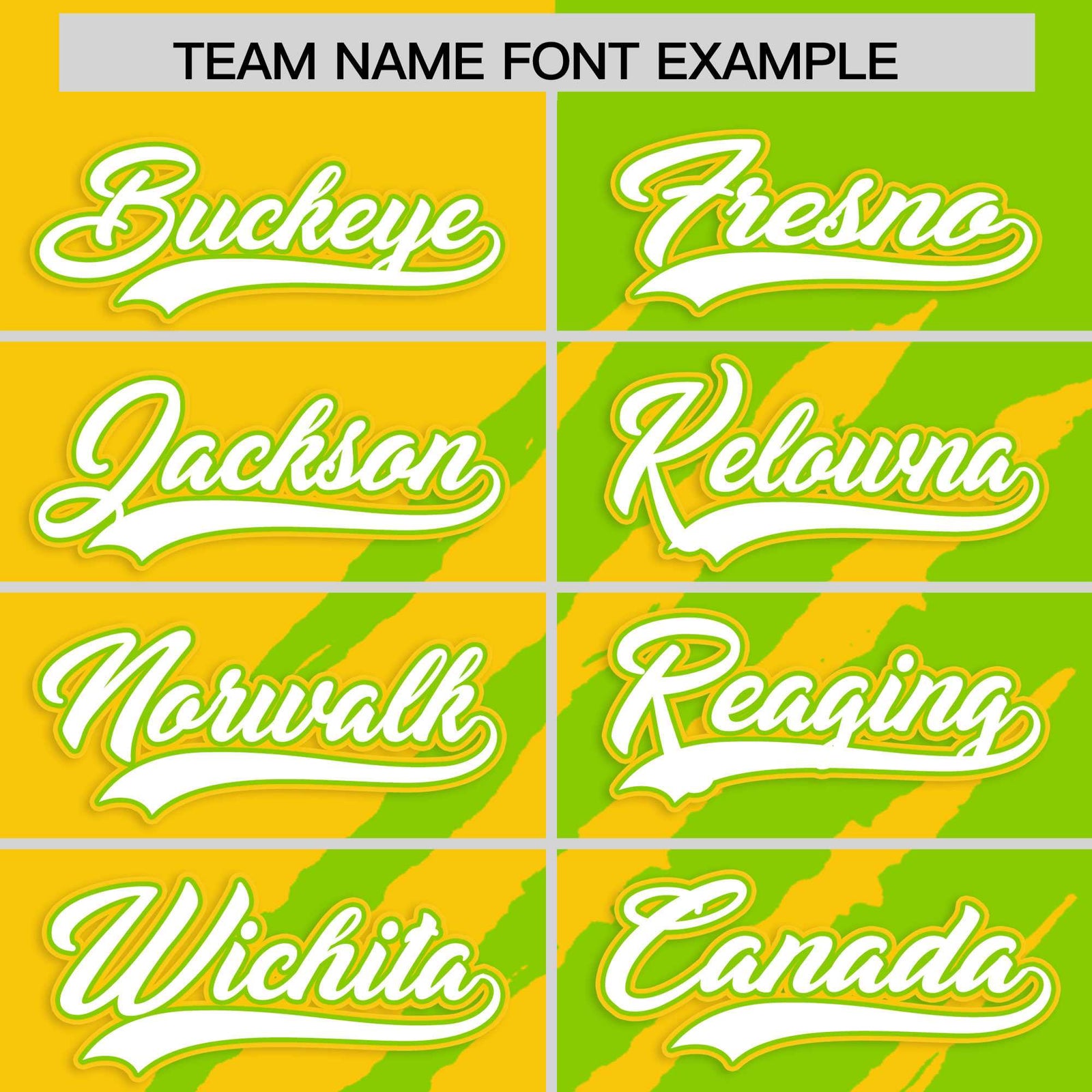 Custom Gold Neon Green Split Tiger Claw Scratch Pattern Baseball Jersey