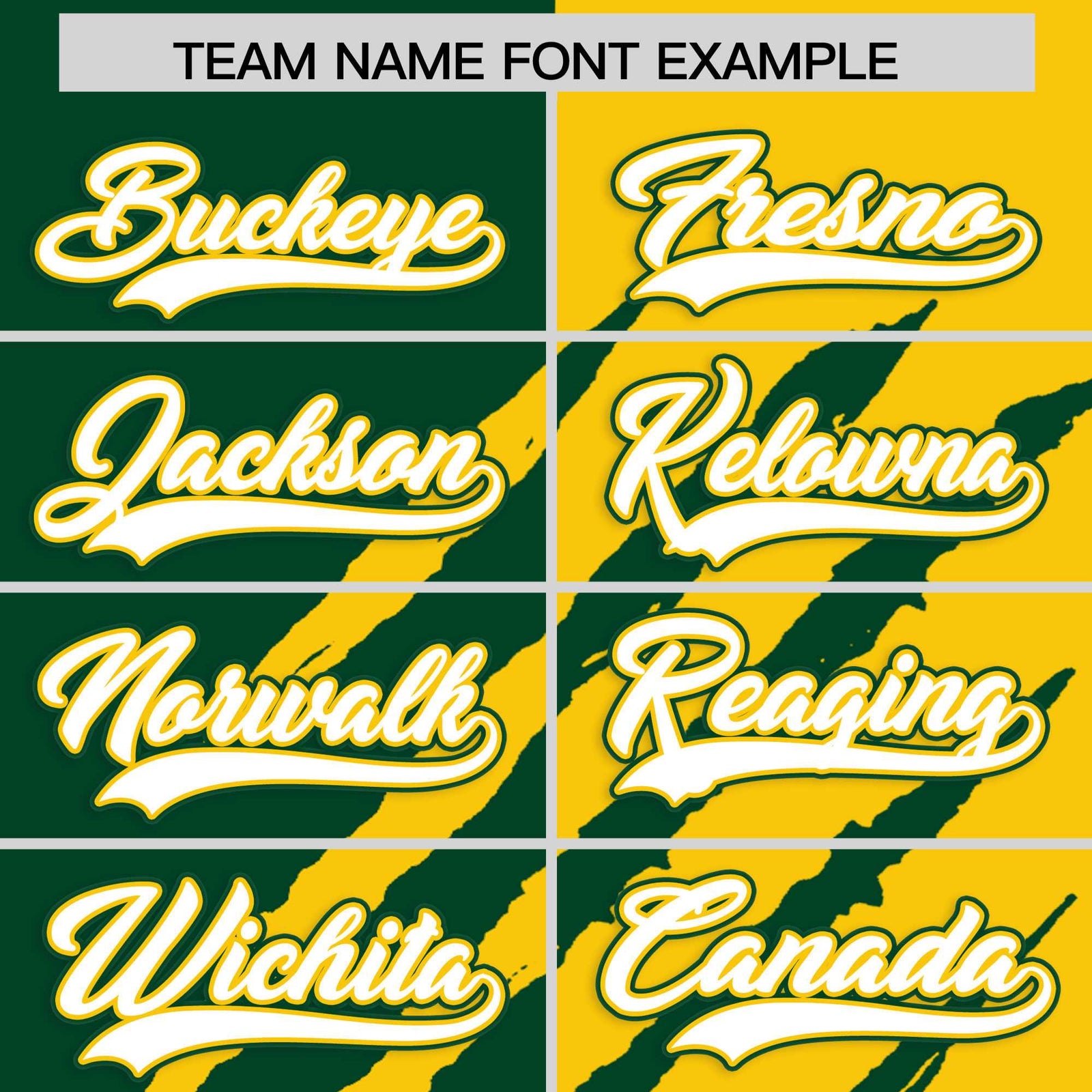 Custom Green Gold Split Tiger Claw Scratch Pattern Baseball Jersey