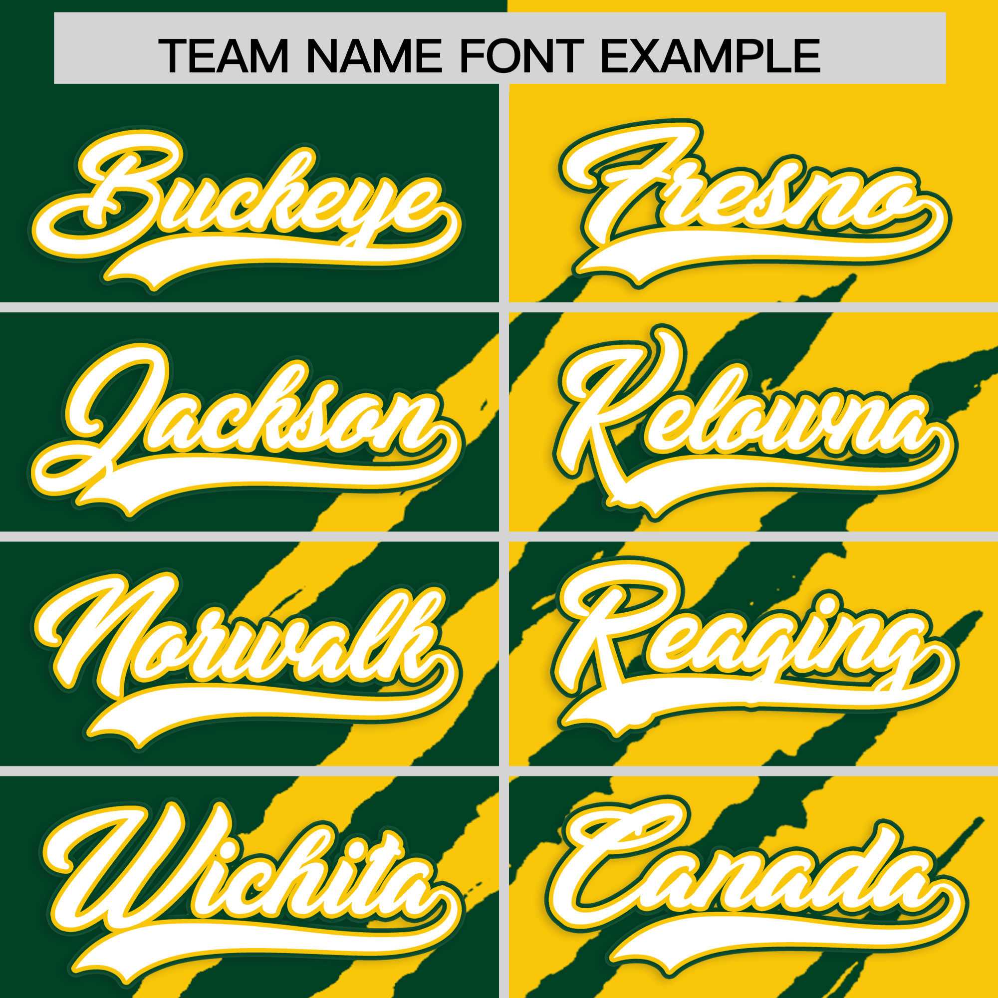 Custom Green Gold Split Tiger Claw Scratch Pattern Baseball Jersey