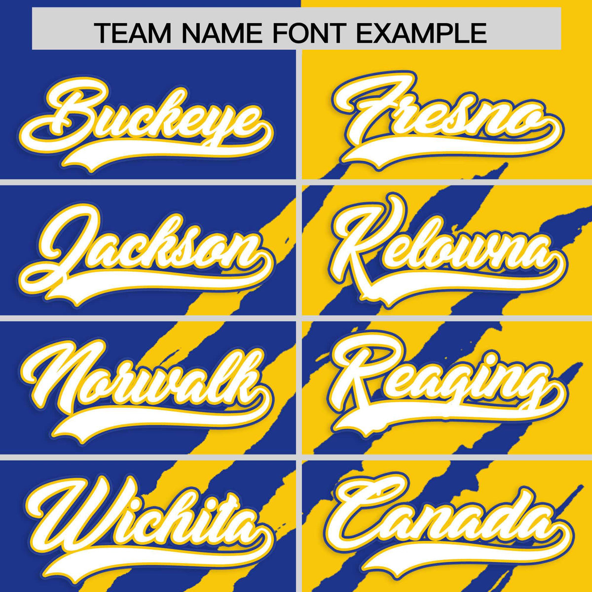 Custom Royal Blue Gold Split Tiger Claw Scratch Pattern Baseball Jersey