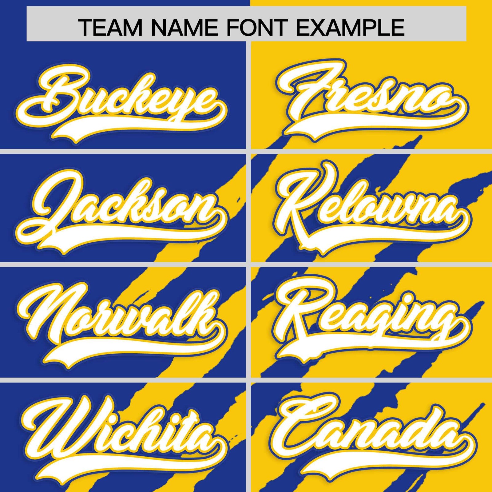 Custom Royal Blue Gold Split Tiger Claw Scratch Pattern Baseball Jersey