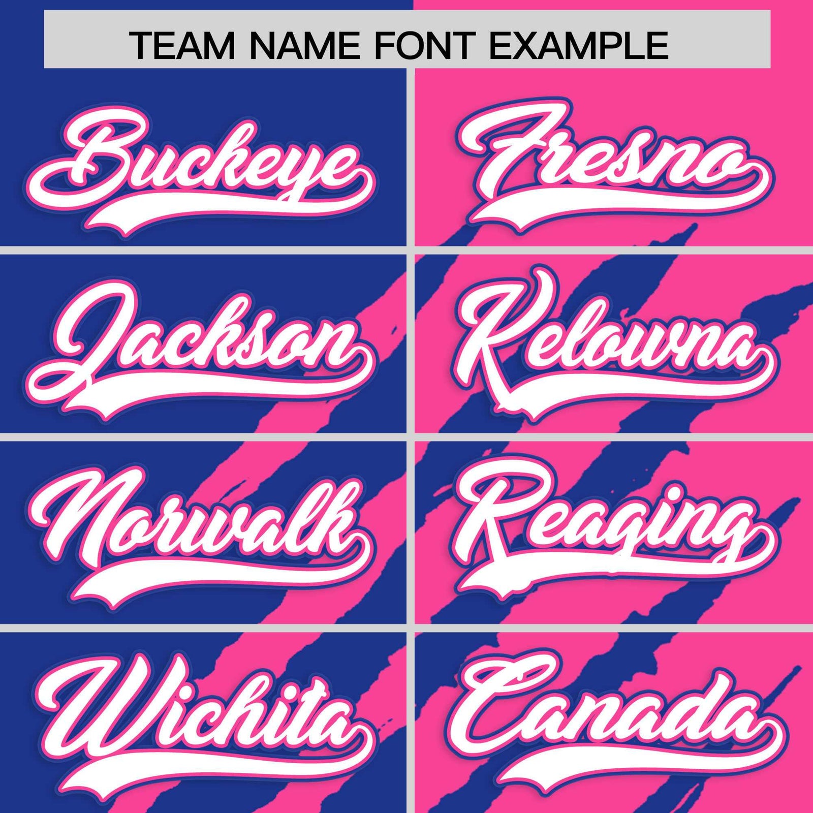 Custom Royal Blue Pink Split Tiger Claw Scratch Pattern Baseball Jersey