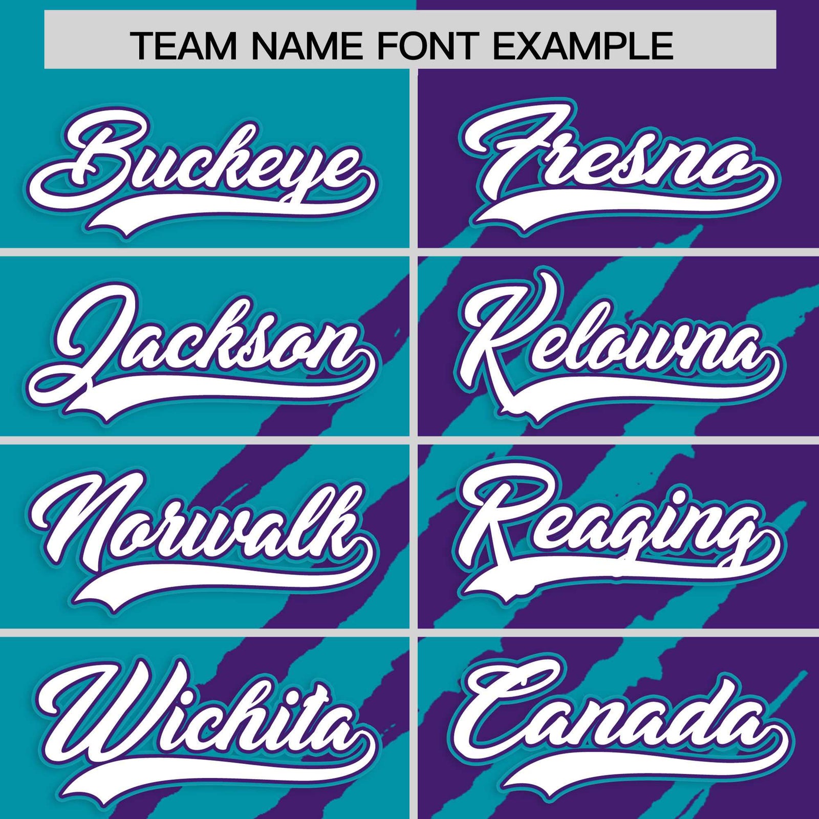 Custom Aqua Purple Split Tiger Claw Scratch Pattern Baseball Jersey