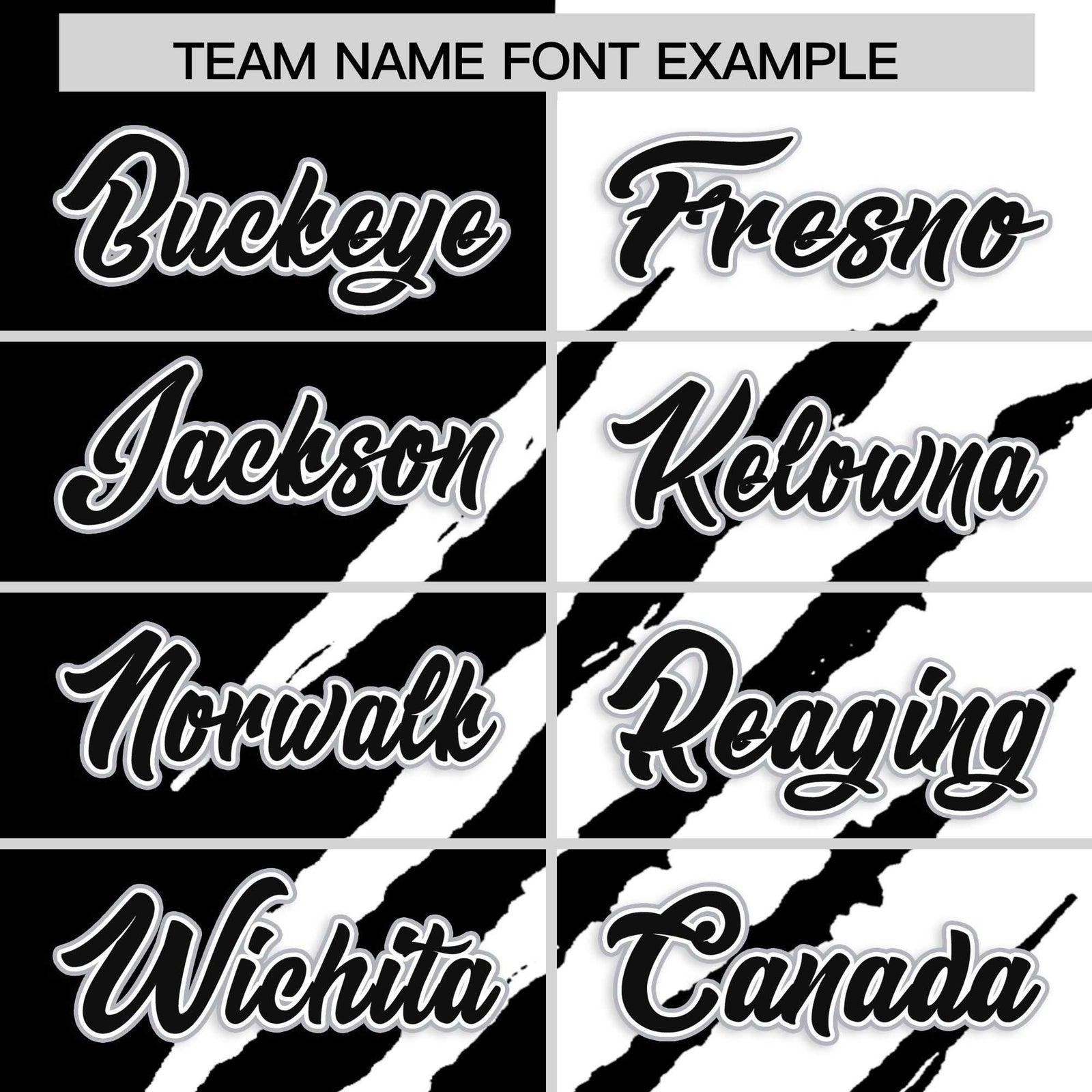 Custom Black White Split Tiger Claw Scratch Pattern Baseball Jersey