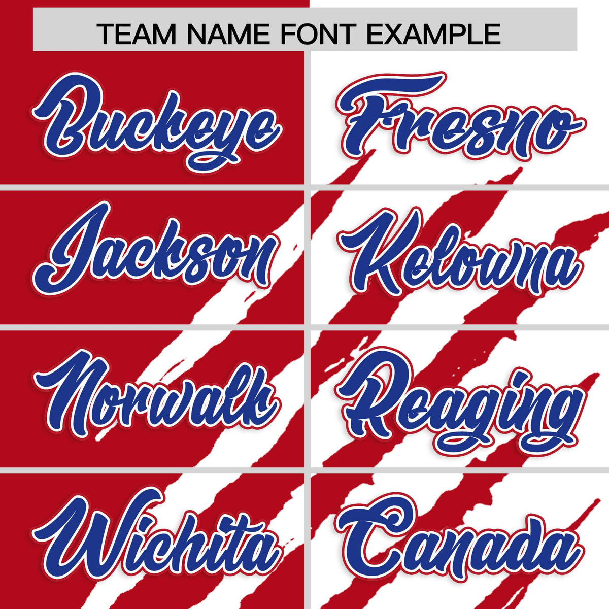 Custom Red White Split Tiger Claw Scratch Pattern Baseball Jersey