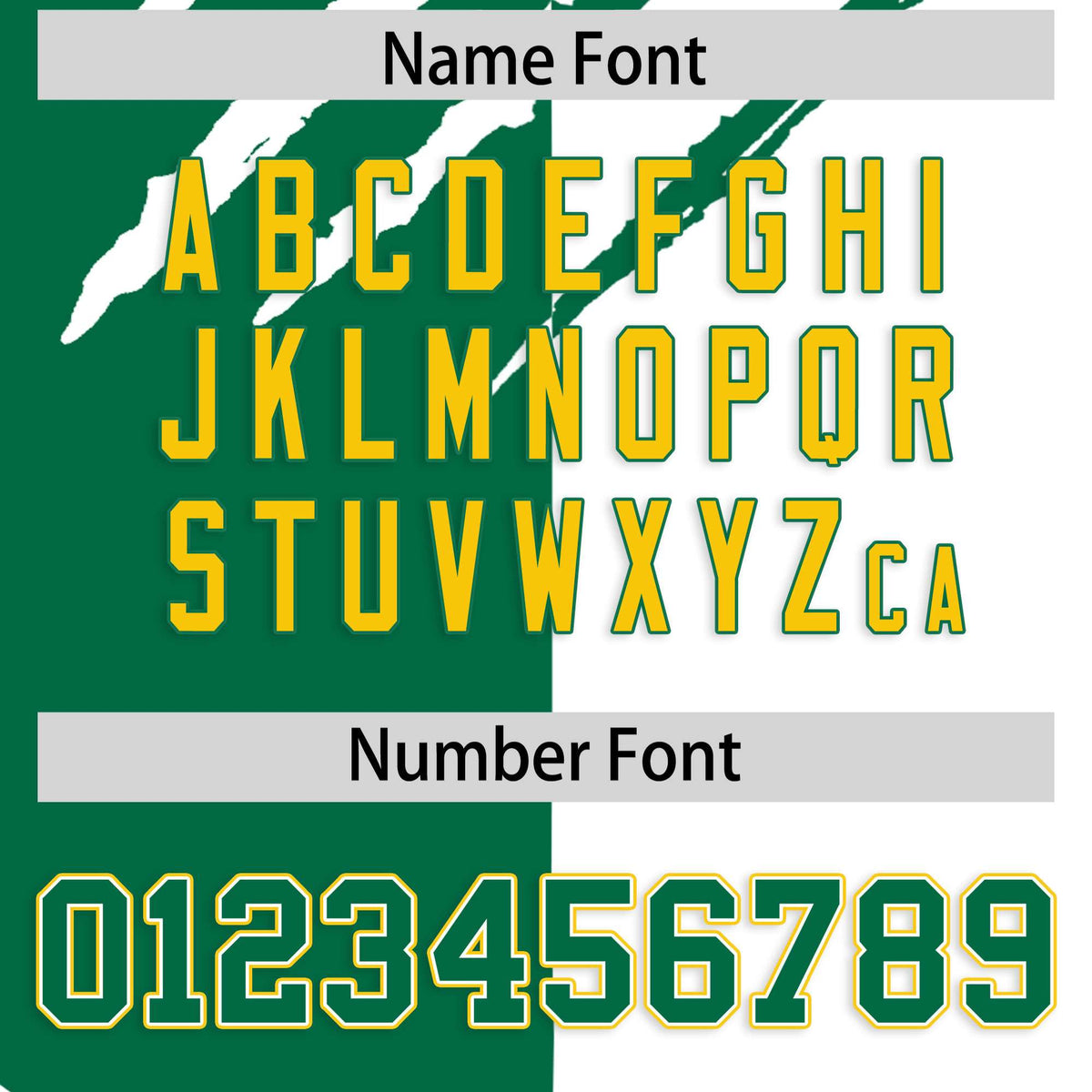 Custom Kelly Green White Split Tiger Claw Scratch Pattern Baseball Jersey