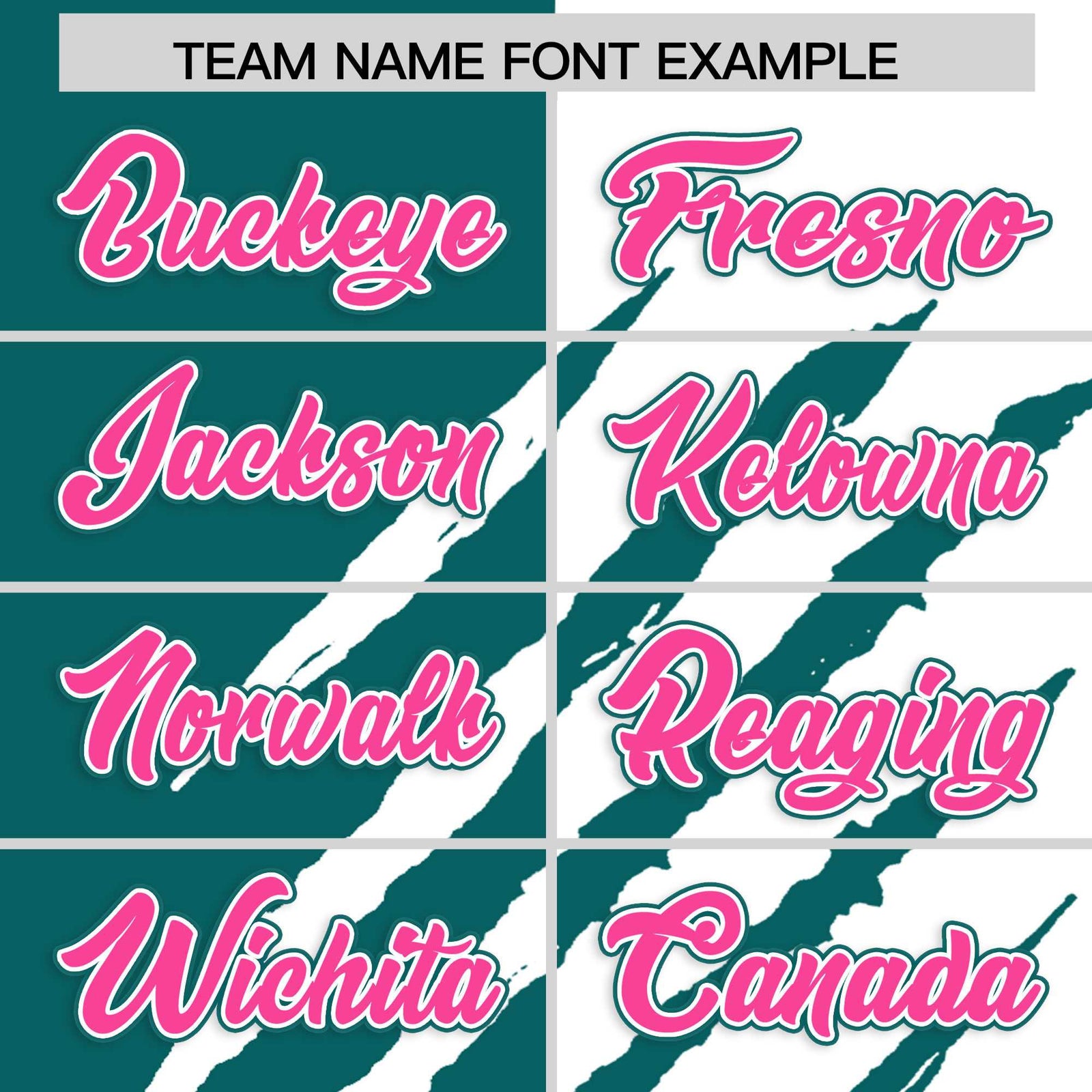 Custom Teal White Split Tiger Claw Scratch Pattern Baseball Jersey