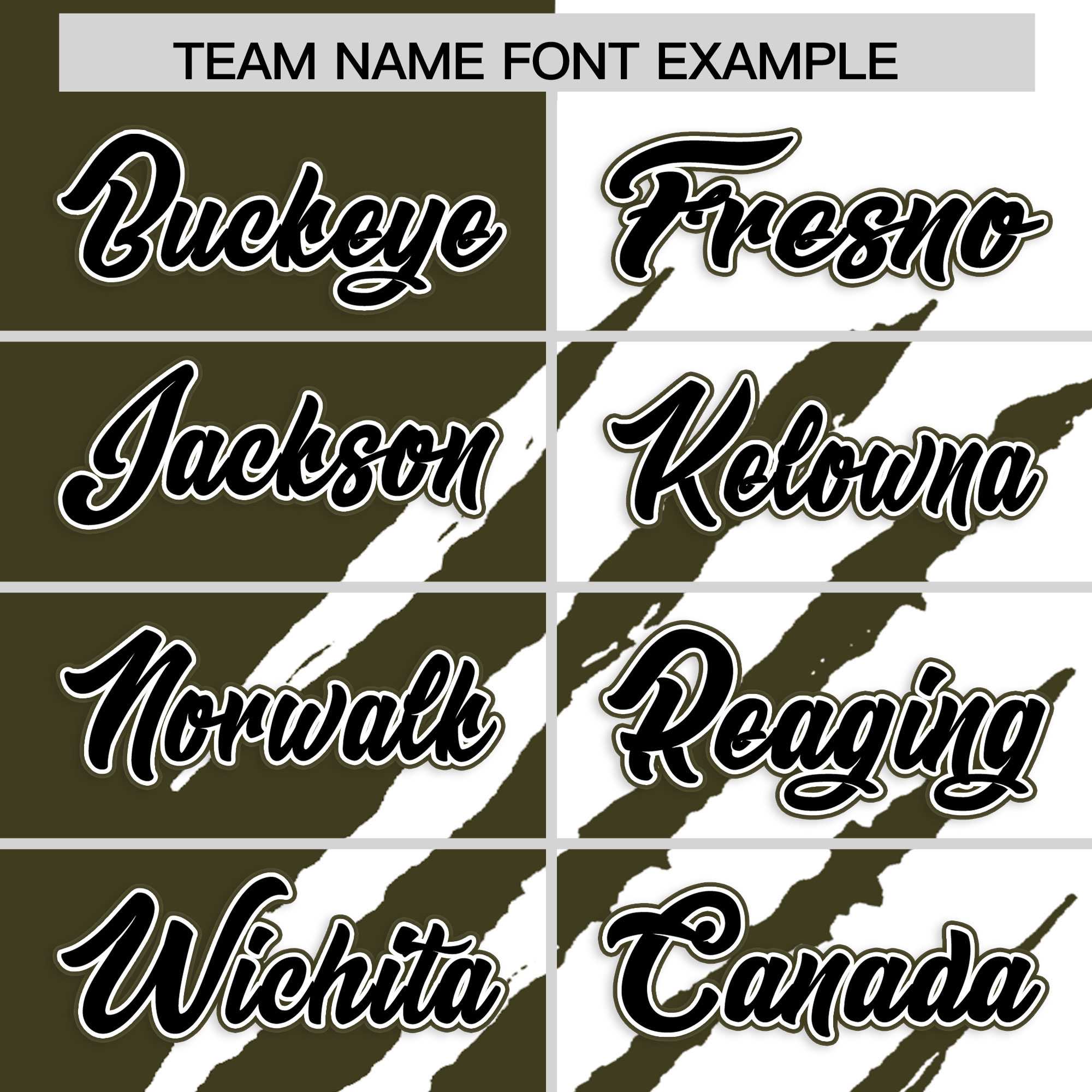 Custom Olive White Split Tiger Claw Scratch Pattern Baseball Jersey