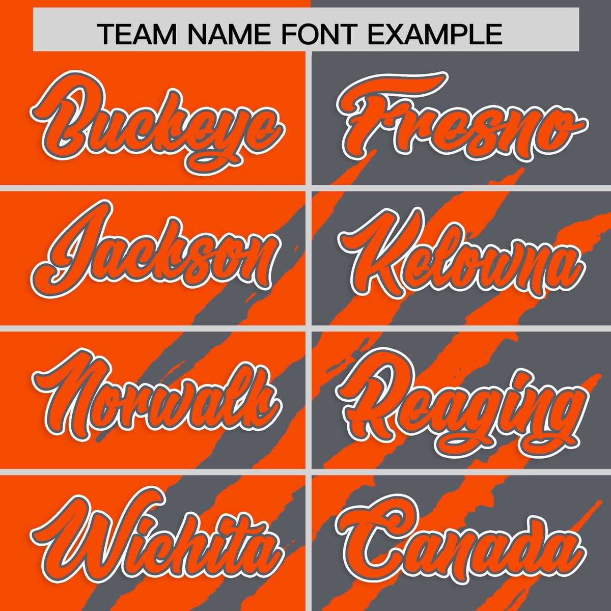 Custom Orange Dark Gray Split Tiger Claw Scratch Pattern Baseball Jersey