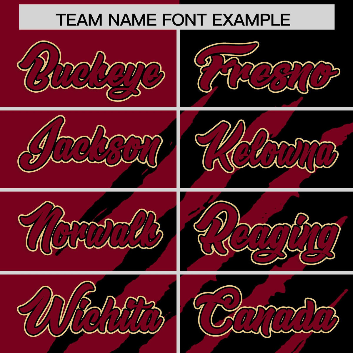 Custom Crimson Black Split Tiger Claw Scratch Pattern Baseball Jersey