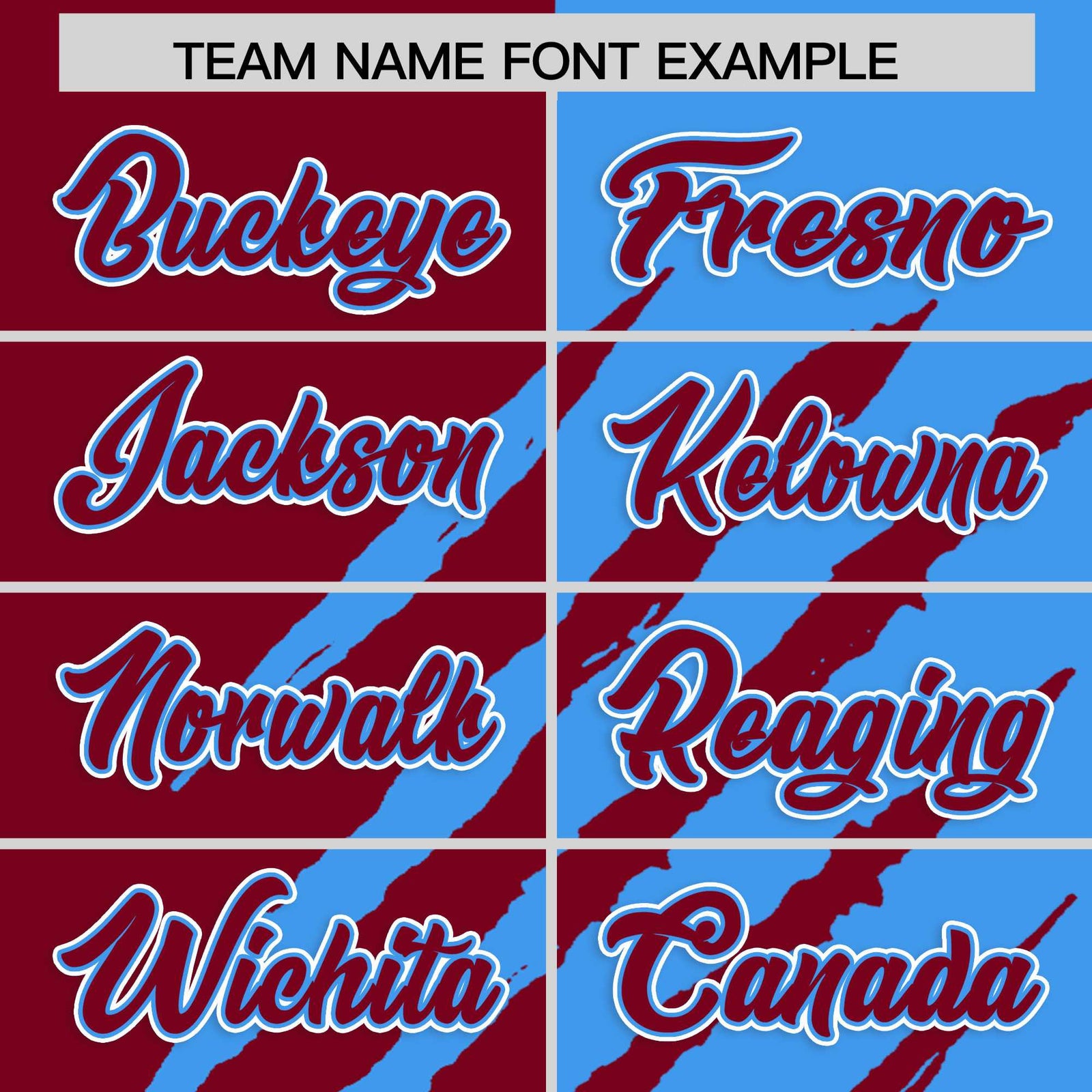 Custom Crimson Powder Blue Split Tiger Claw Scratch Pattern Baseball Jersey