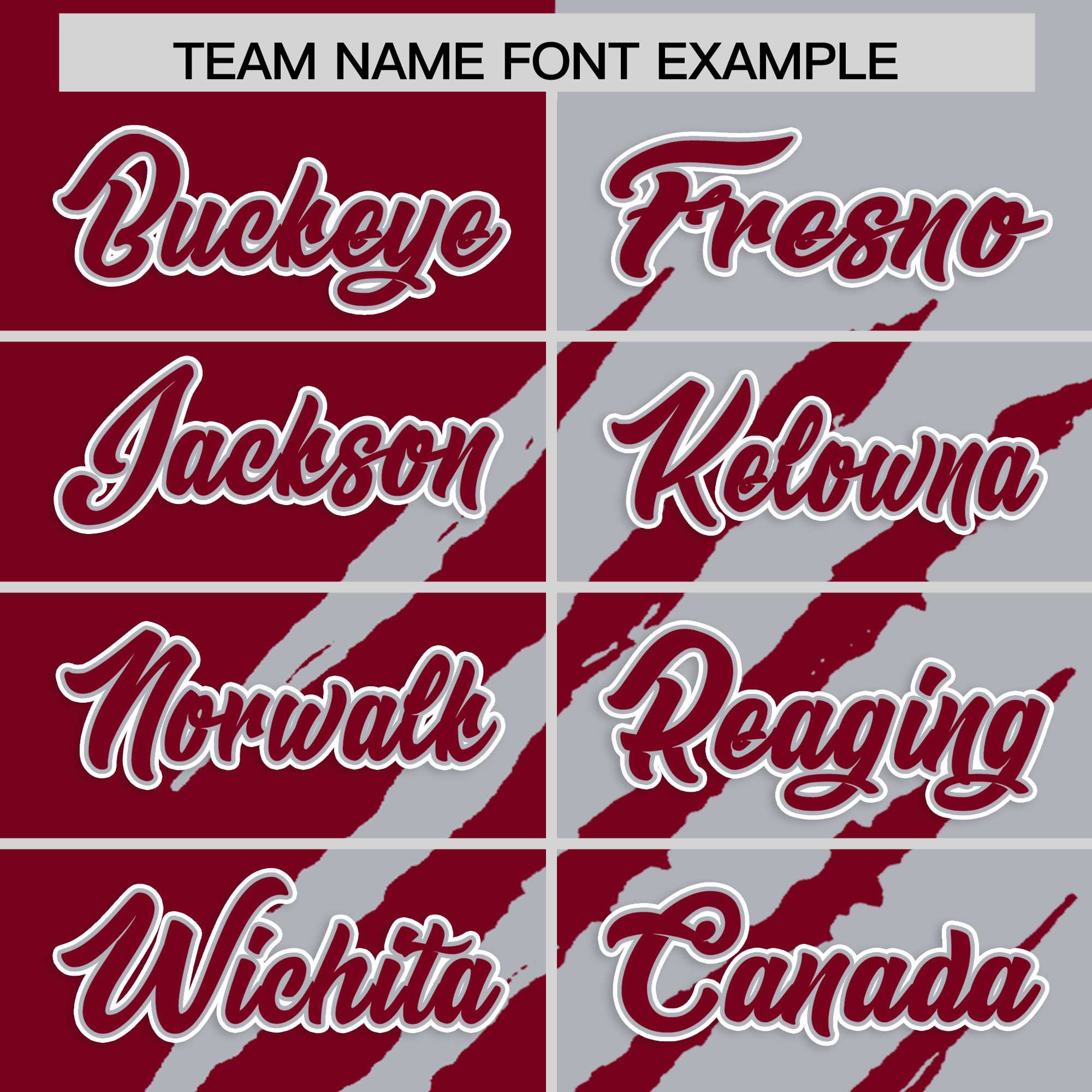 Custom Crimson Gray Split Tiger Claw Scratch Pattern Baseball Jersey