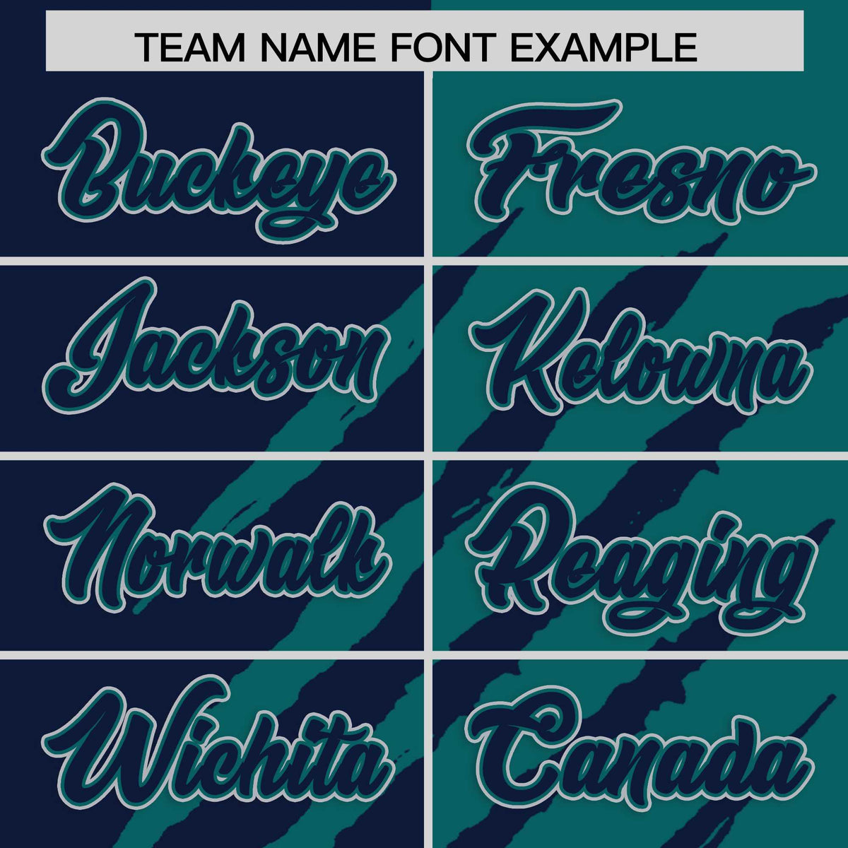 Custom Navy Teal Split Tiger Claw Scratch Pattern Baseball Jersey