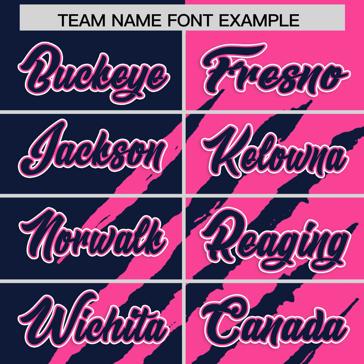 Custom Navy Pink Split Tiger Claw Scratch Pattern Baseball Jersey