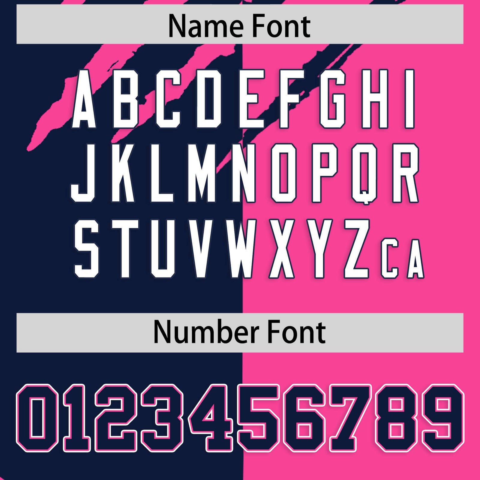 Custom Navy Pink Split Tiger Claw Scratch Pattern Baseball Jersey