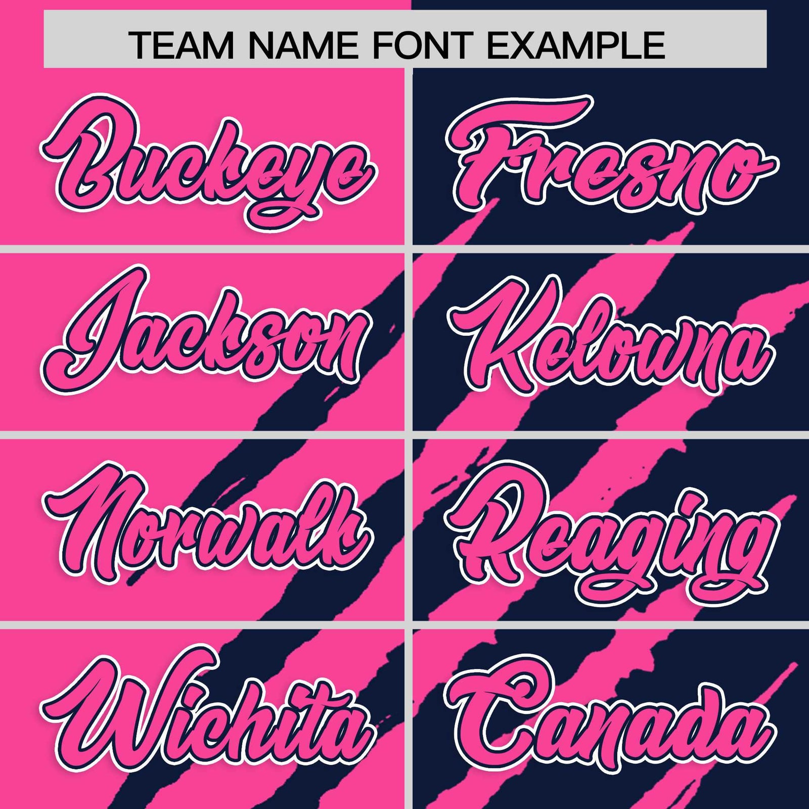 Custom Pink Navy Split Tiger Claw Scratch Pattern Baseball Jersey